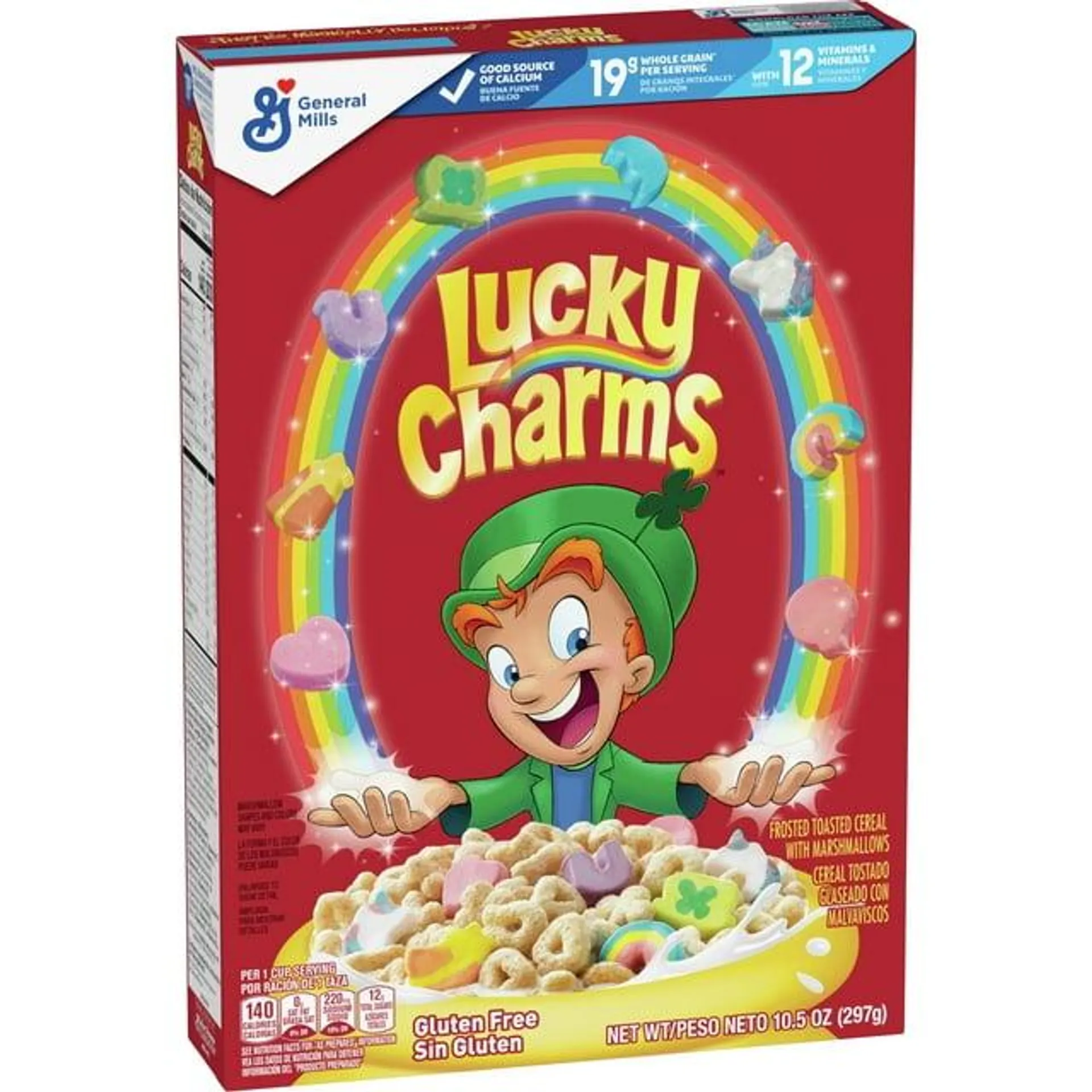 Lucky Charms Gluten Free Cereal with Marshmallows, Kids Breakfast Cereal, 10.5 oz