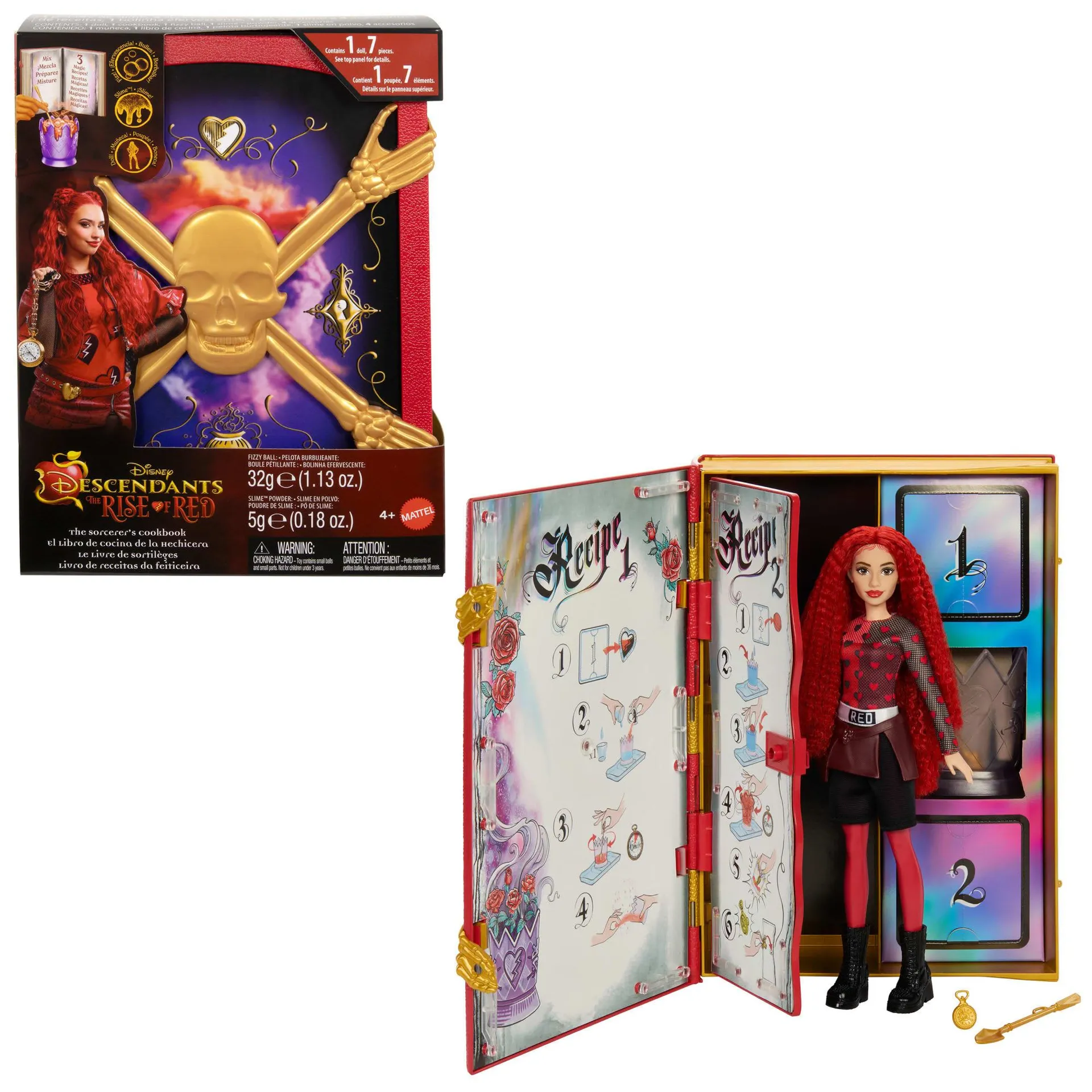 Disney Descendants: The Rise Of Red - The Sorcerer's Cookbook With Fizz, Slime & Red Doll Reveal Surprises