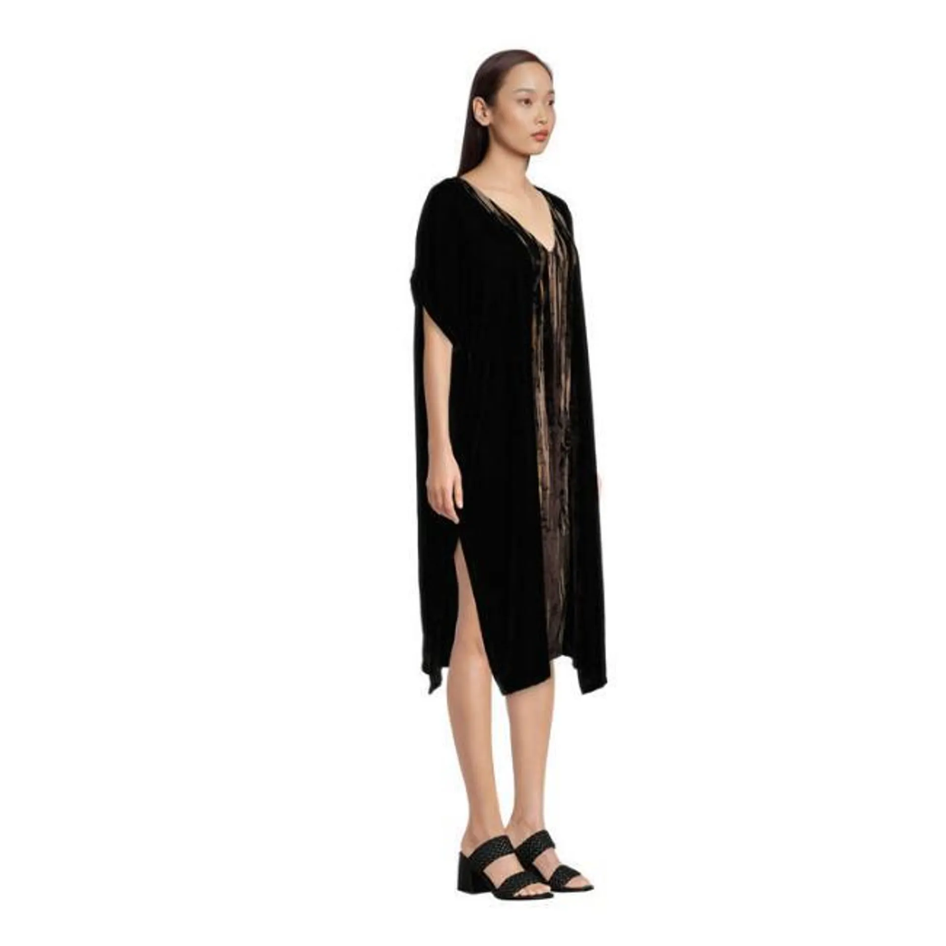 Casandra Black Velvet Kaftan Dress