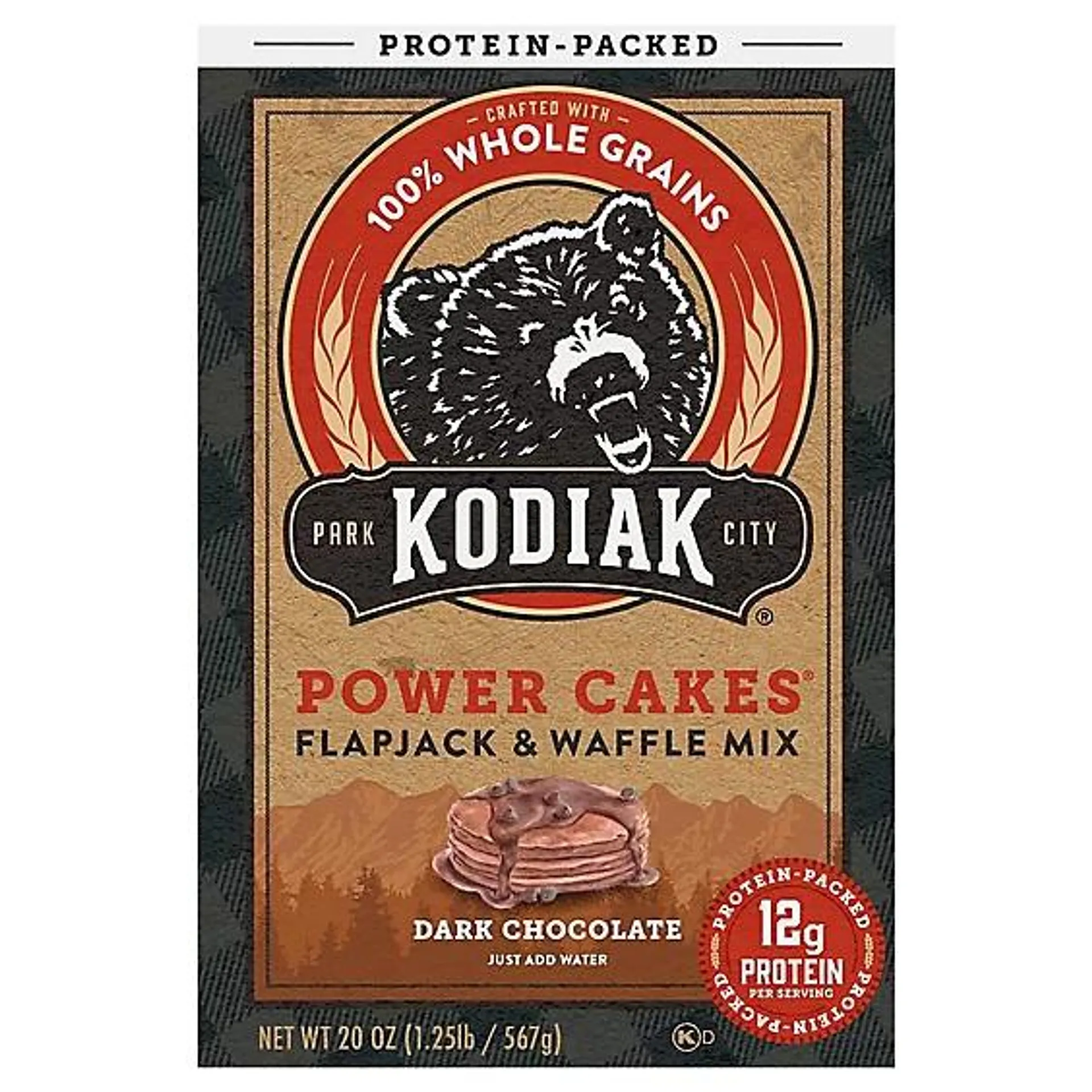 Kodiak Dark Chocolate Flapjack & Waffle Mix Box - 18 Oz