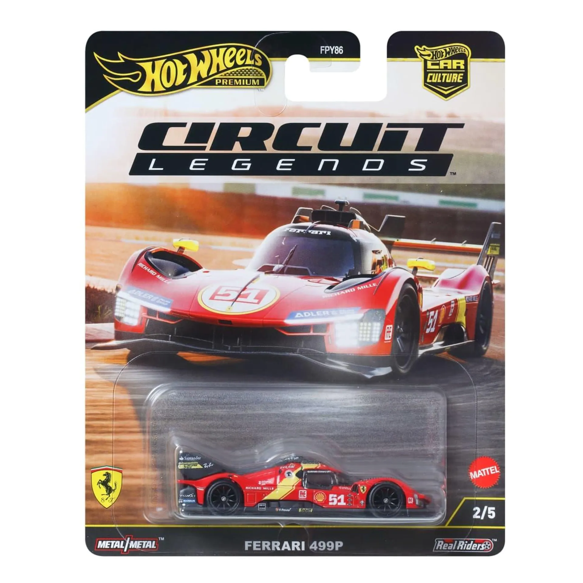 Hot Wheels Premium Car Culture 1:64 Scale Die-Cast Ferrari 499P Vehicle