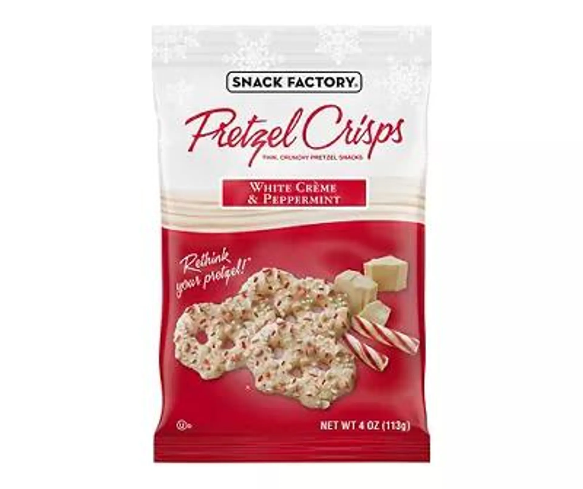 White Chocolate & Peppermint Pretzel Crisps, 4 Oz.