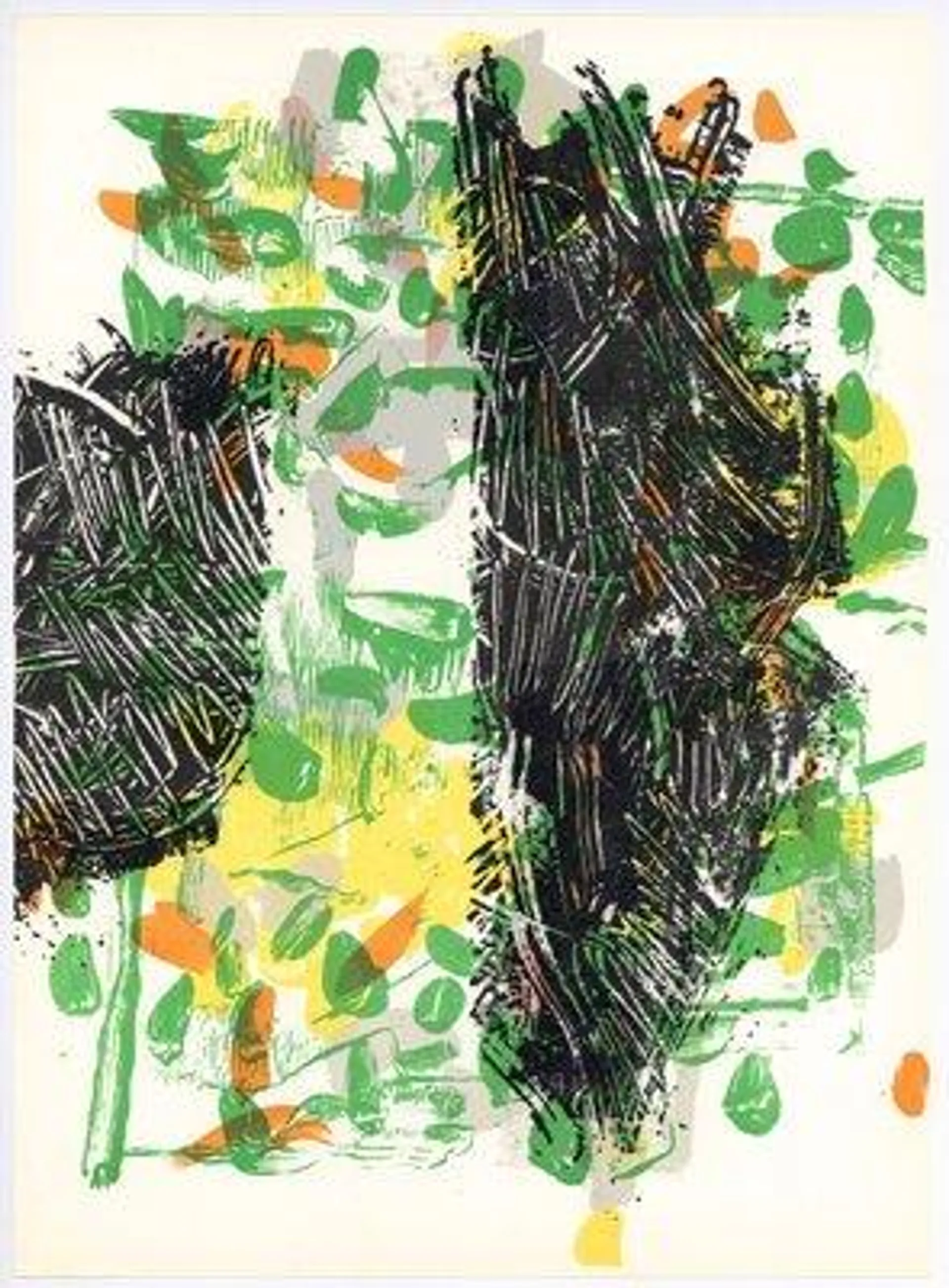 Jean-Paul Riopelle, Abstraction in Green, Original Lithograph, 1968