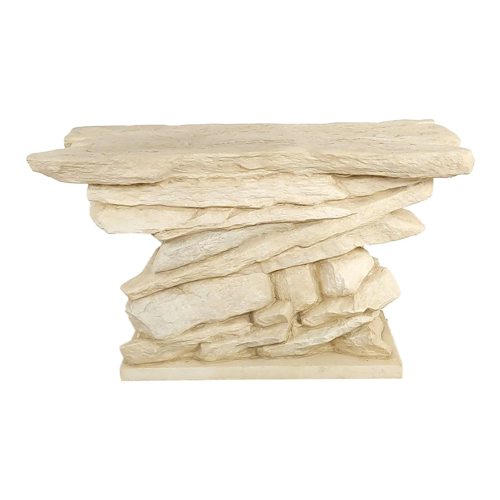 Faux Stacked Stone Console by Sirmos, Circa 1970