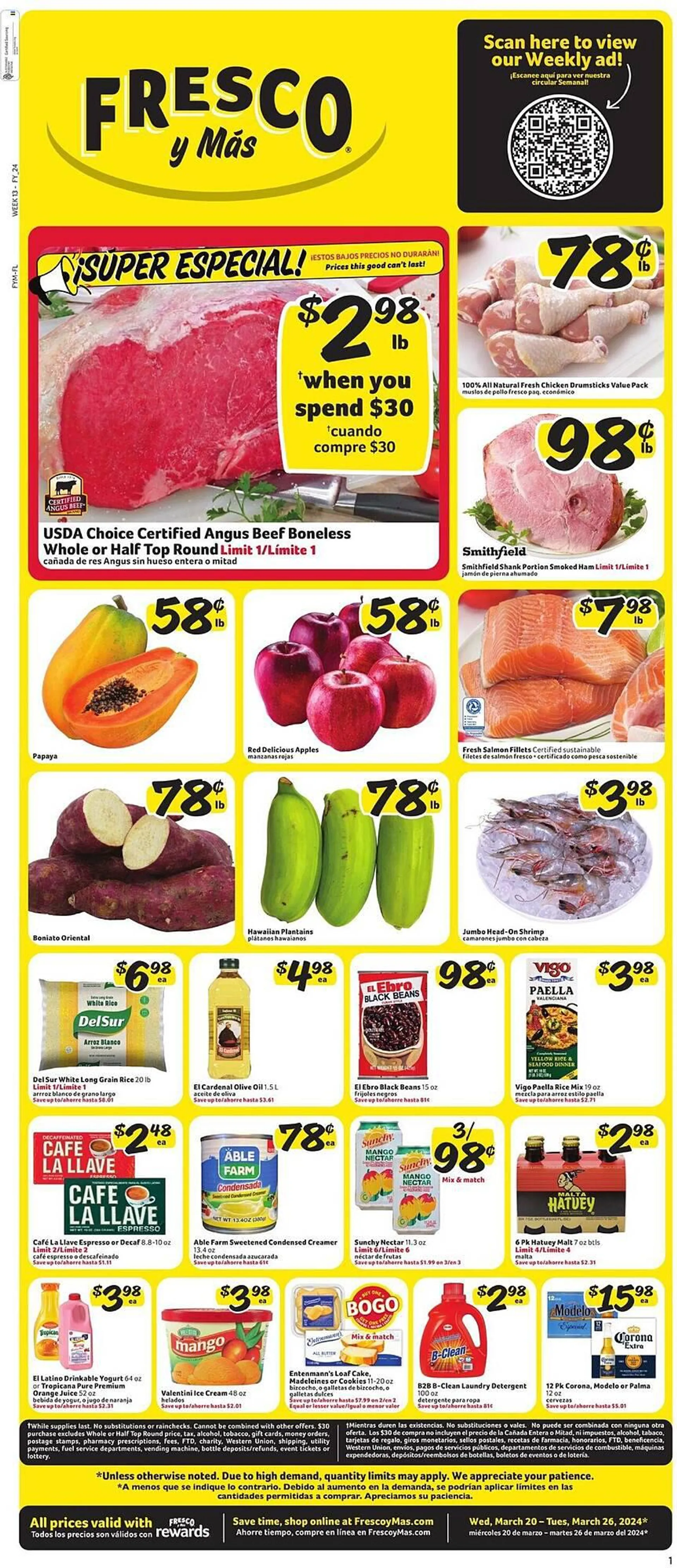 Weekly ad Fresco y Más Weekly Ad from March 20 to March 26 2024 - Page 