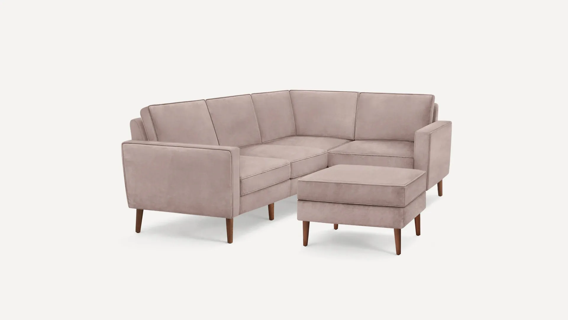 Nomad Velvet 4-Seat Corner Sectional with Ottoman