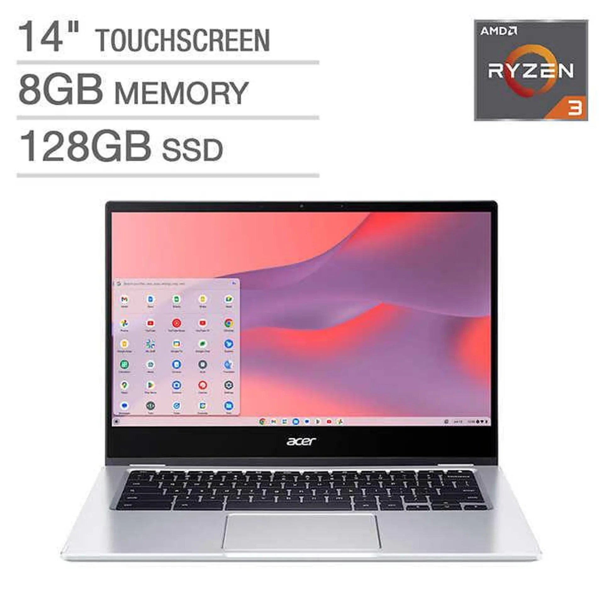 Acer Spin 14” 2-in-1 Touchscreen Chromebook Laptop – AMD Ryzen 3-3250C - 1080p