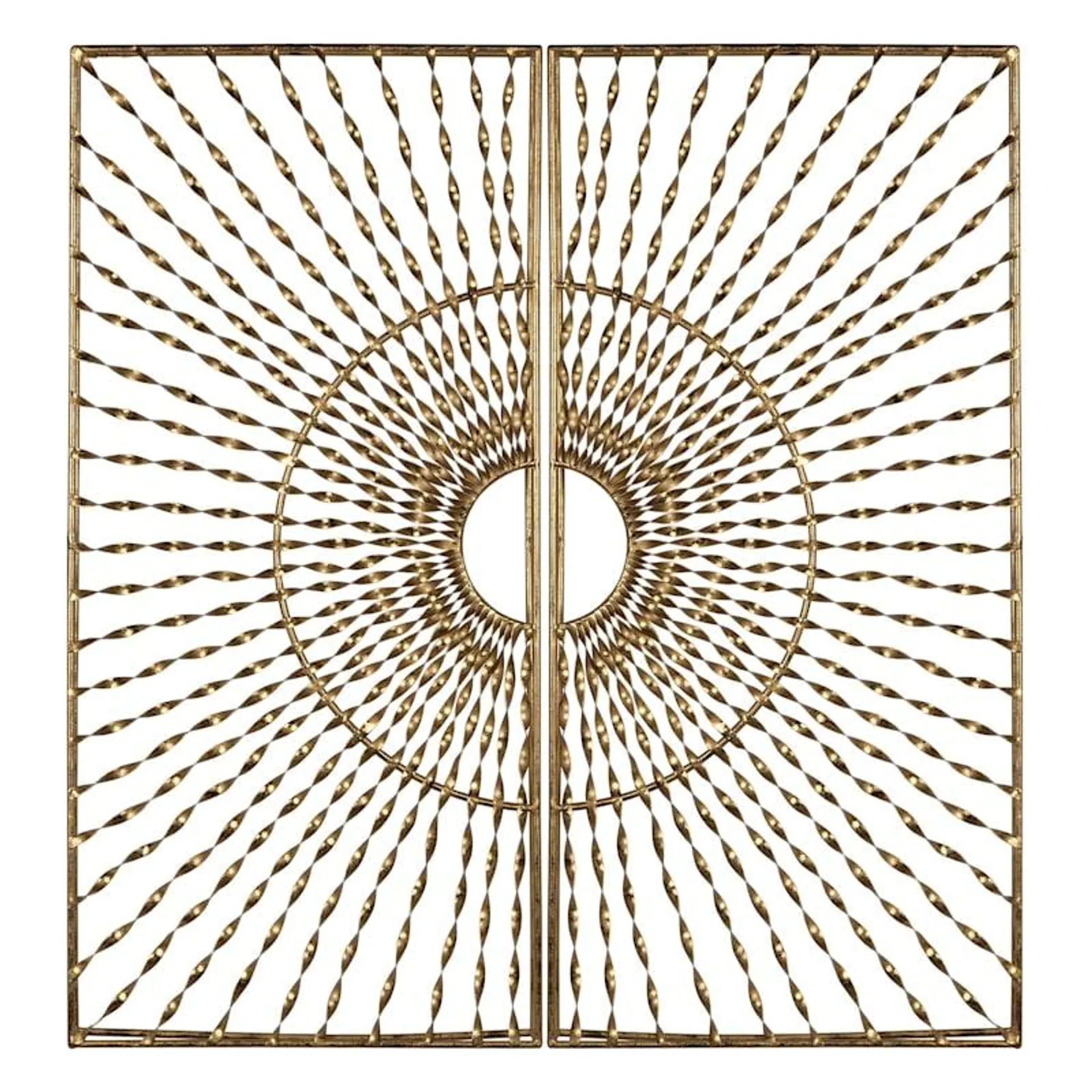 2-Piece Gold Burst Metal Wall Decor, 14x30