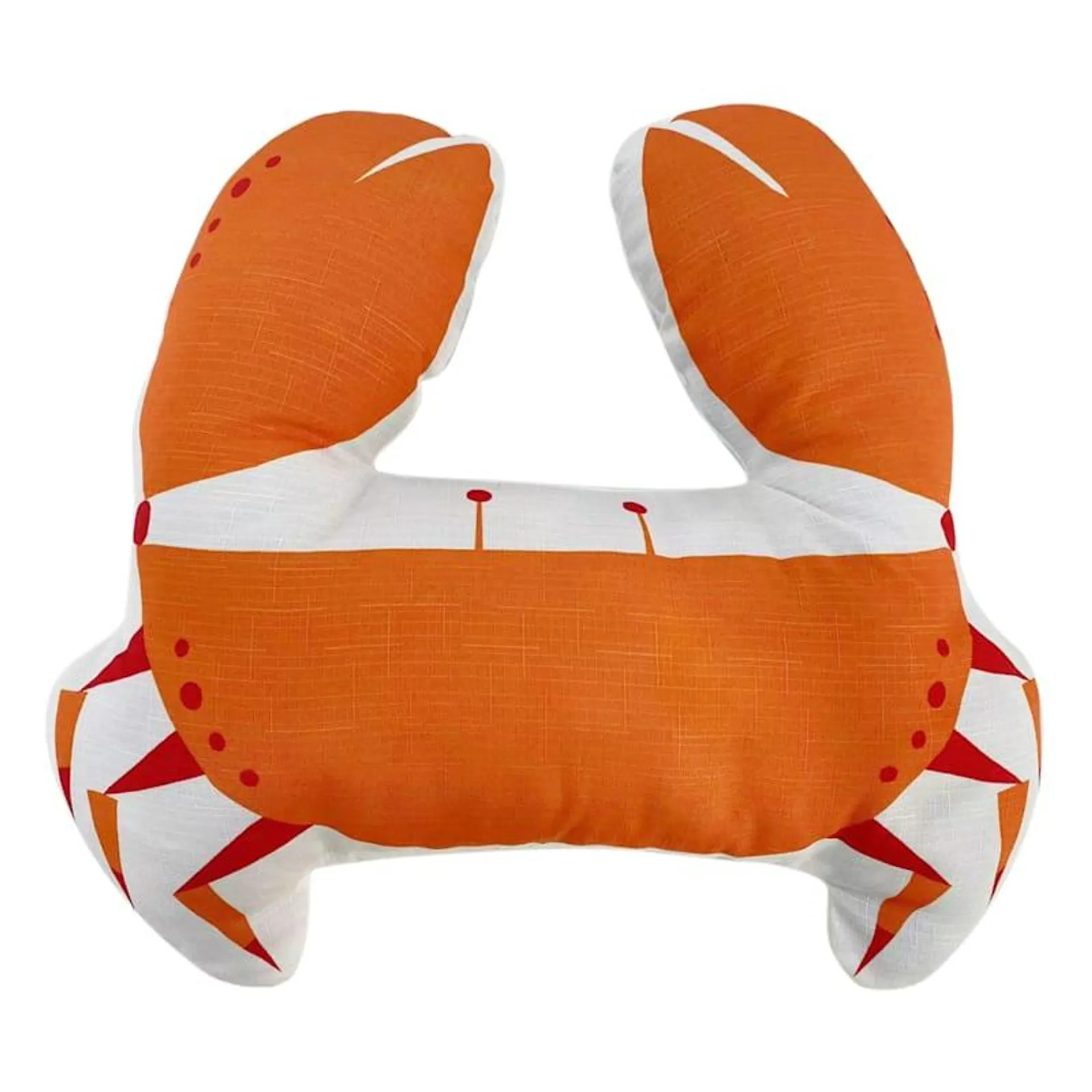 Orange Crab Shaped Outdoor Throw Pillow, 18x12