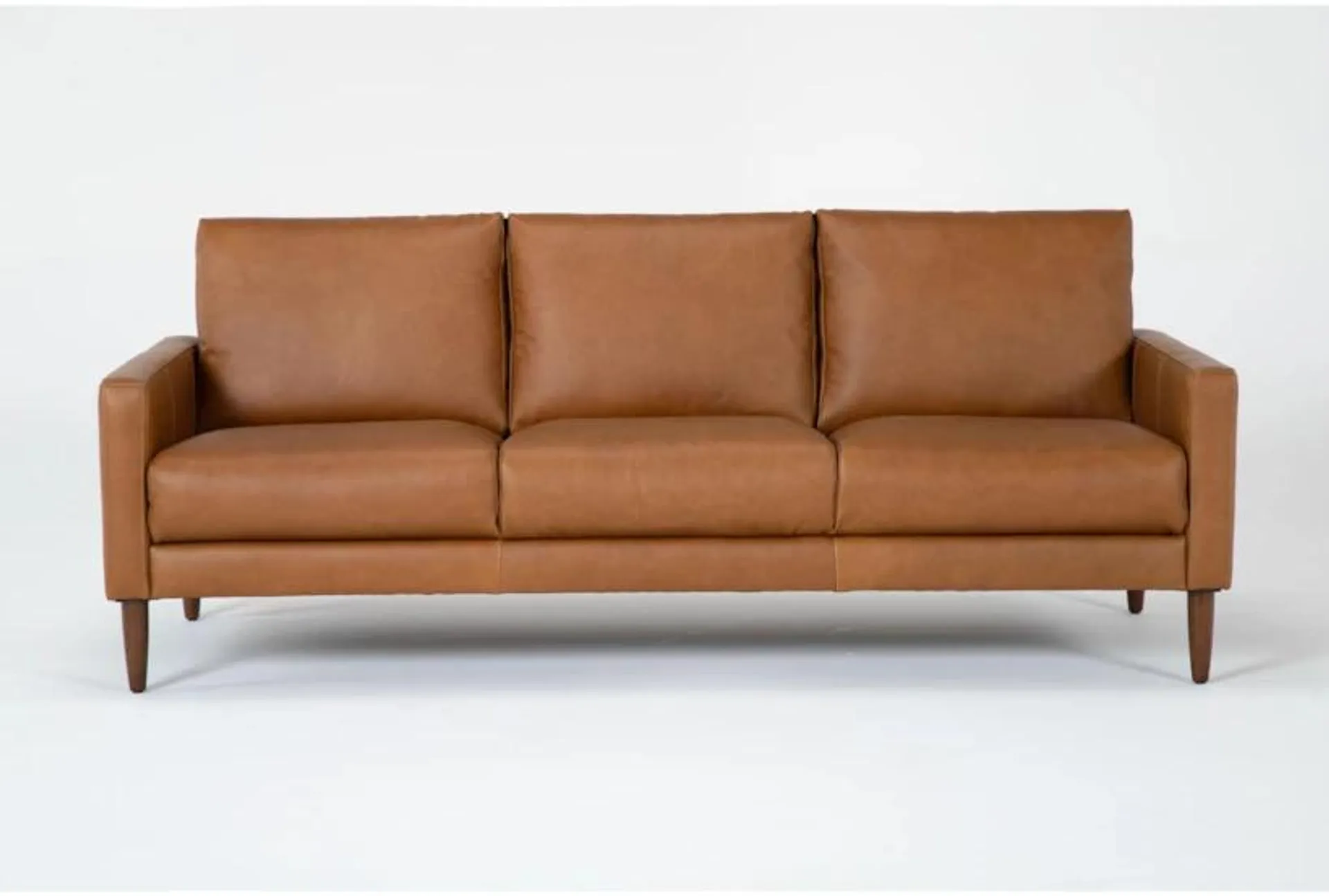 Ian 83" Saddle Brown Leather Sofa