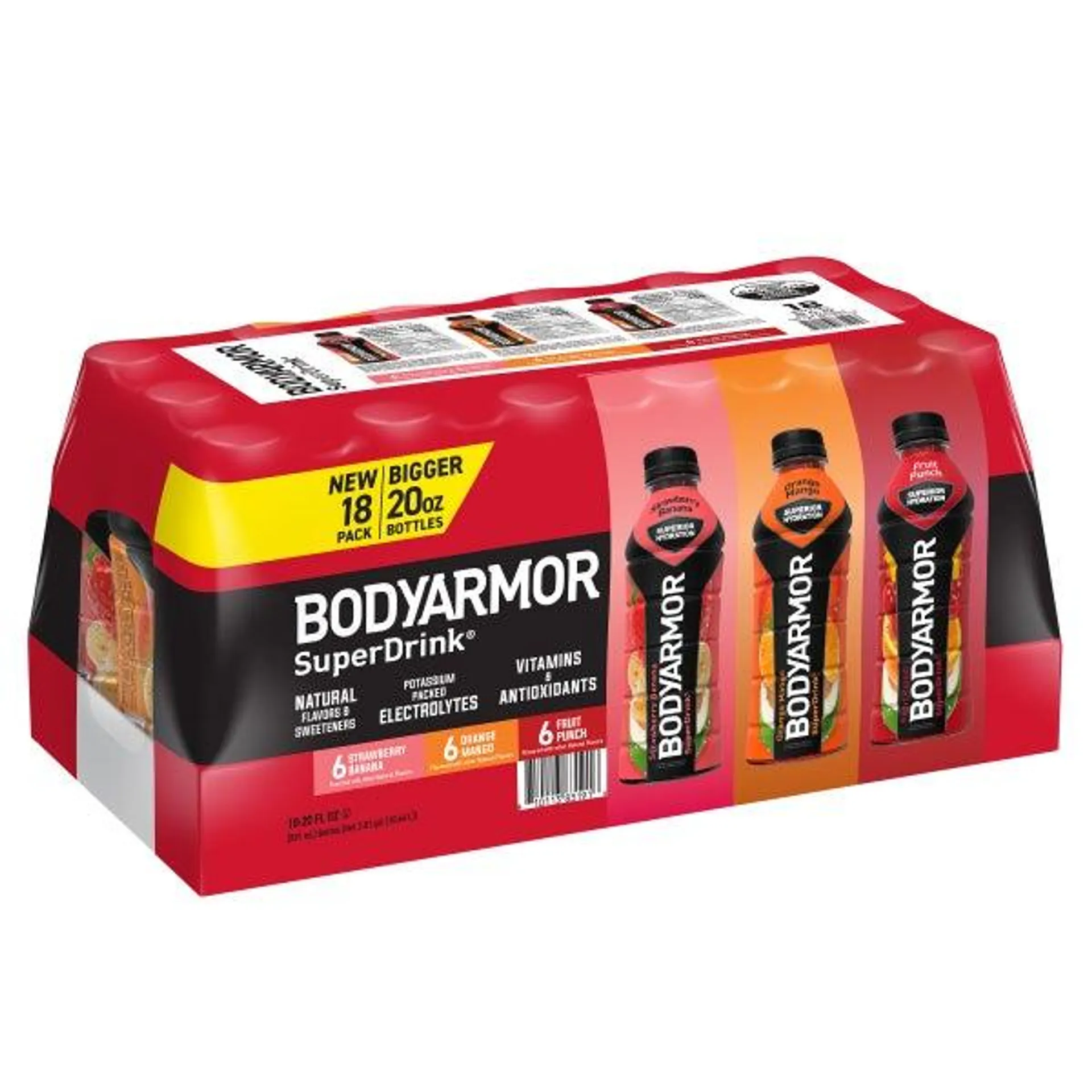 Body Armor SuperDrink, Variety Pack, 20 fl oz, 18-count