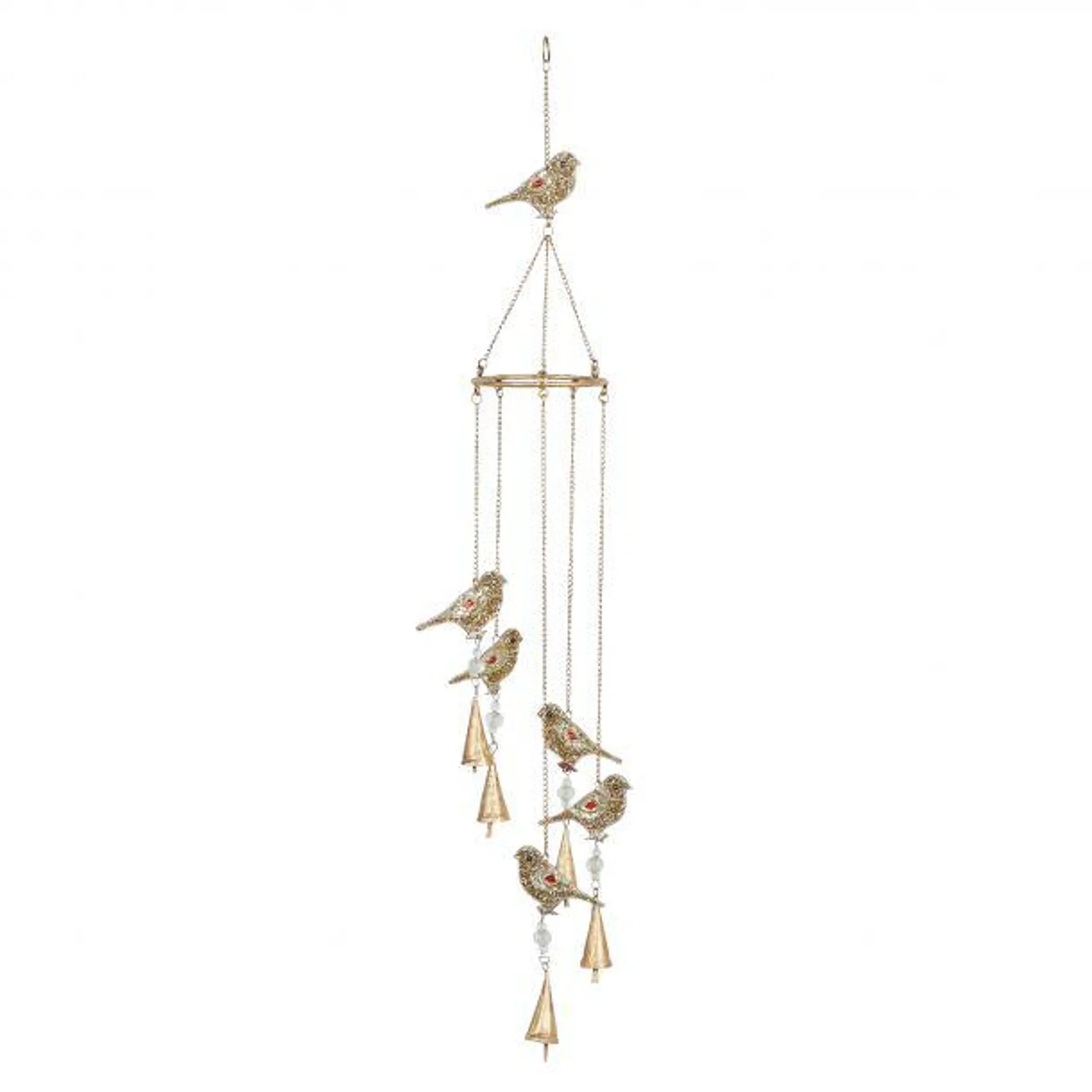 Gold Metal Eclectic Windchime, 5" x 39"
