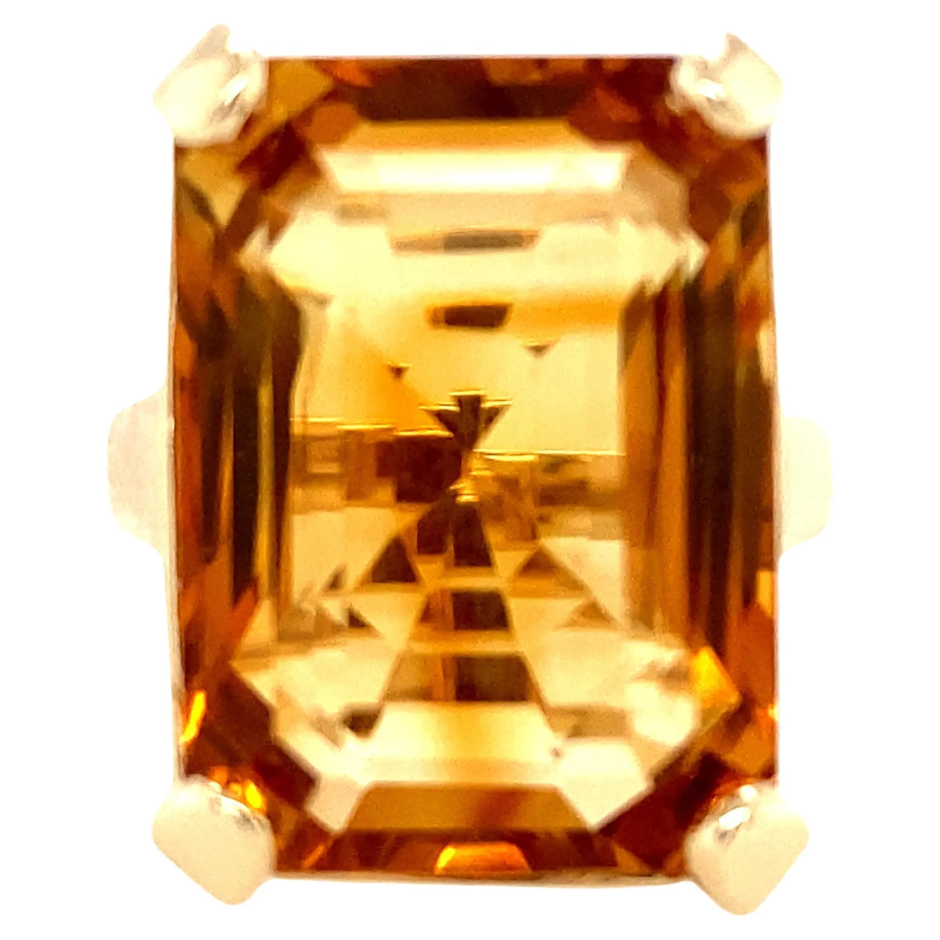 14k Yellow Gold Citrine Cocktail Ring