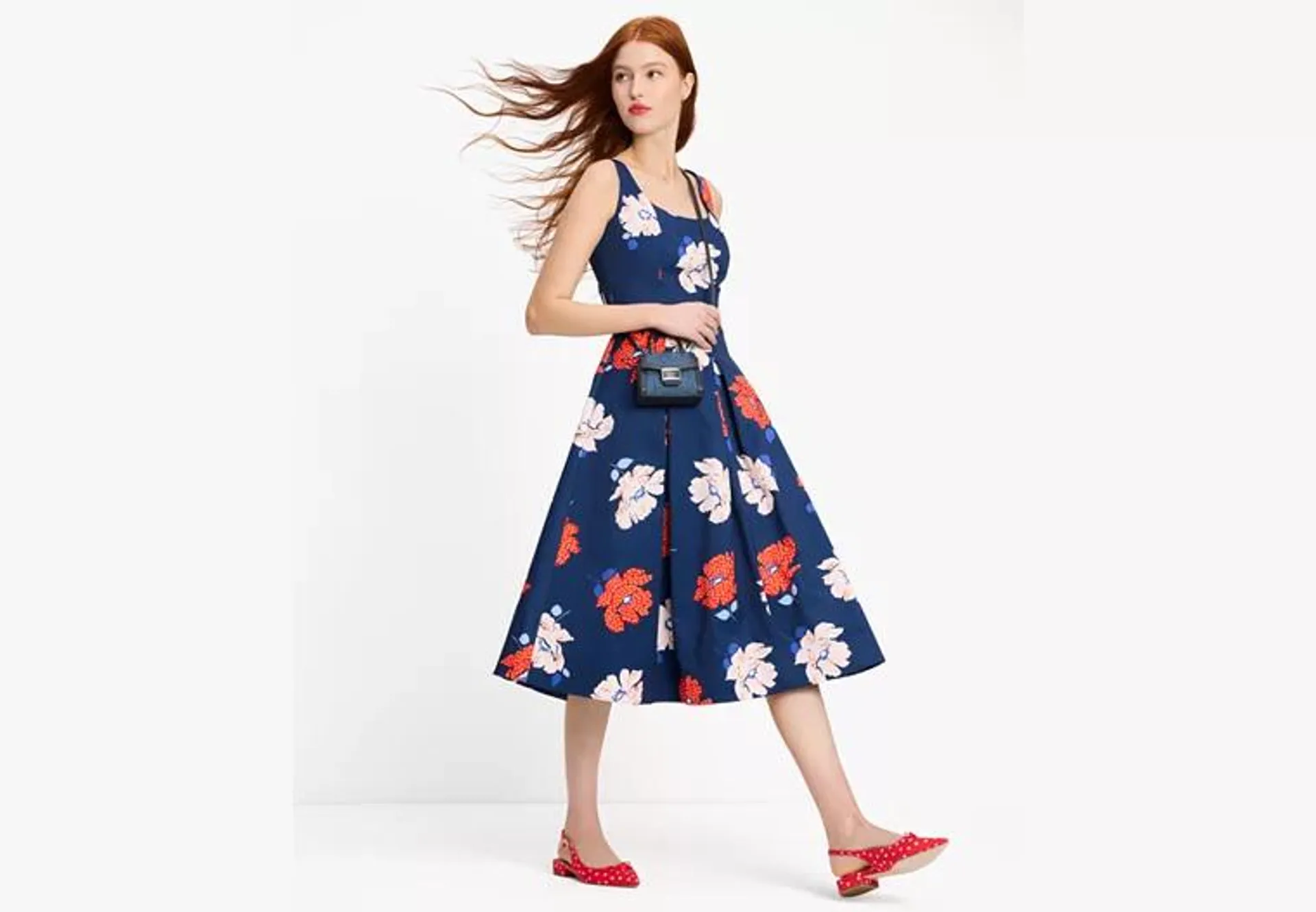 Dotty Floral Faille Dress