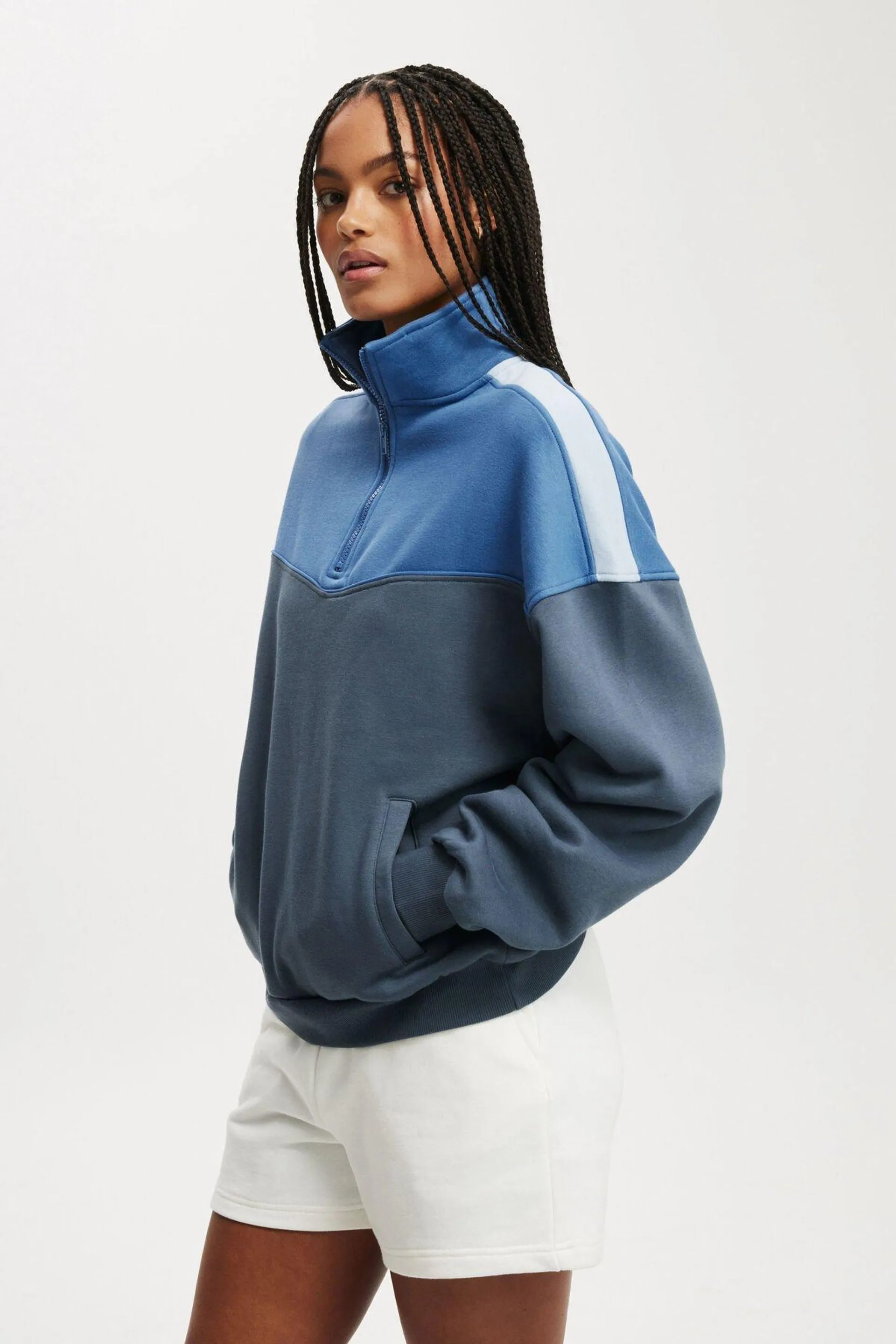 Panelled Quarter Zip Sweat