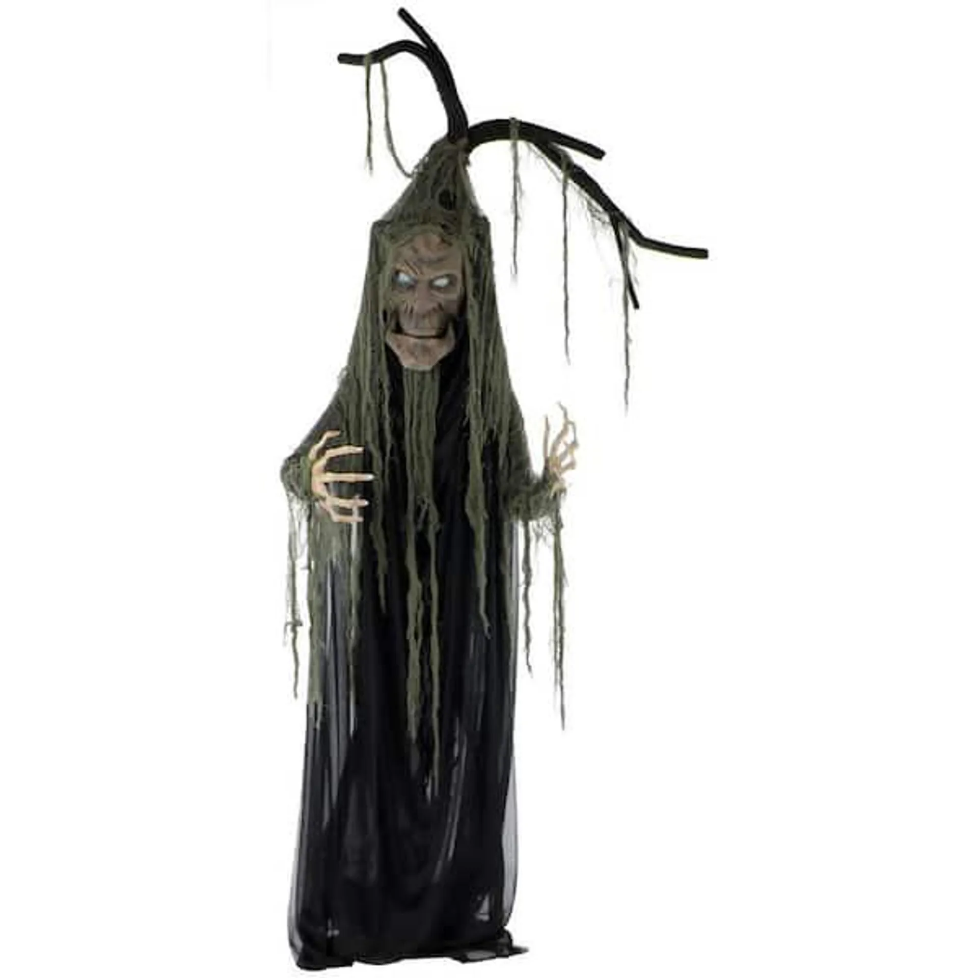 6.5 ft. Animatronic Haunted Talking Tree Halloween Prop, Moving Mouth for Indoor/Outdoors, Battery-Operated