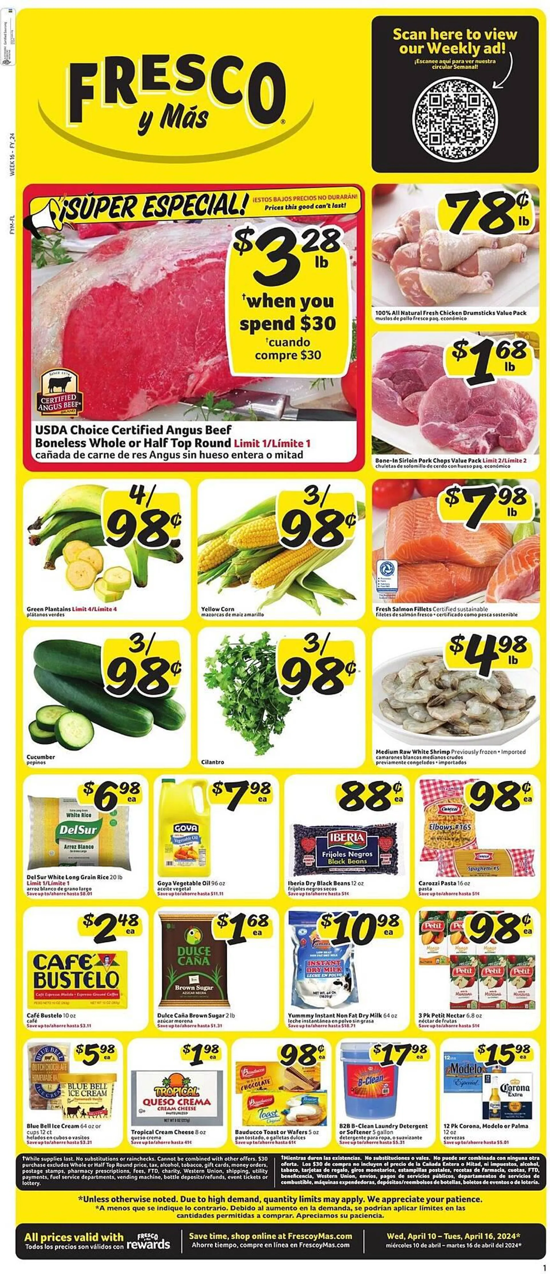 Weekly ad Fresco y Más Weekly Ad from April 10 to April 16 2024 - Page 1