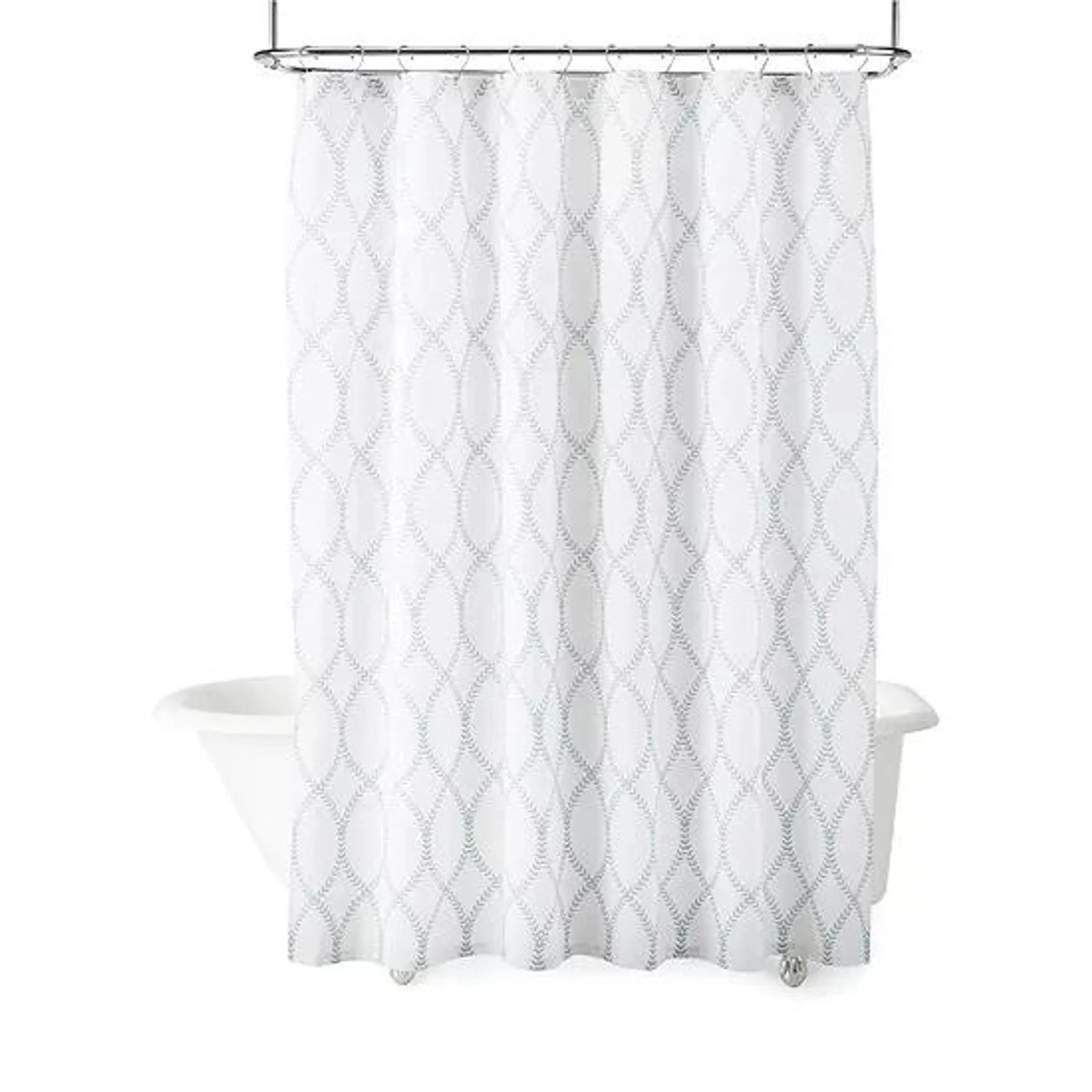 Liz Claiborne Leaf Ogee Shower Curtain