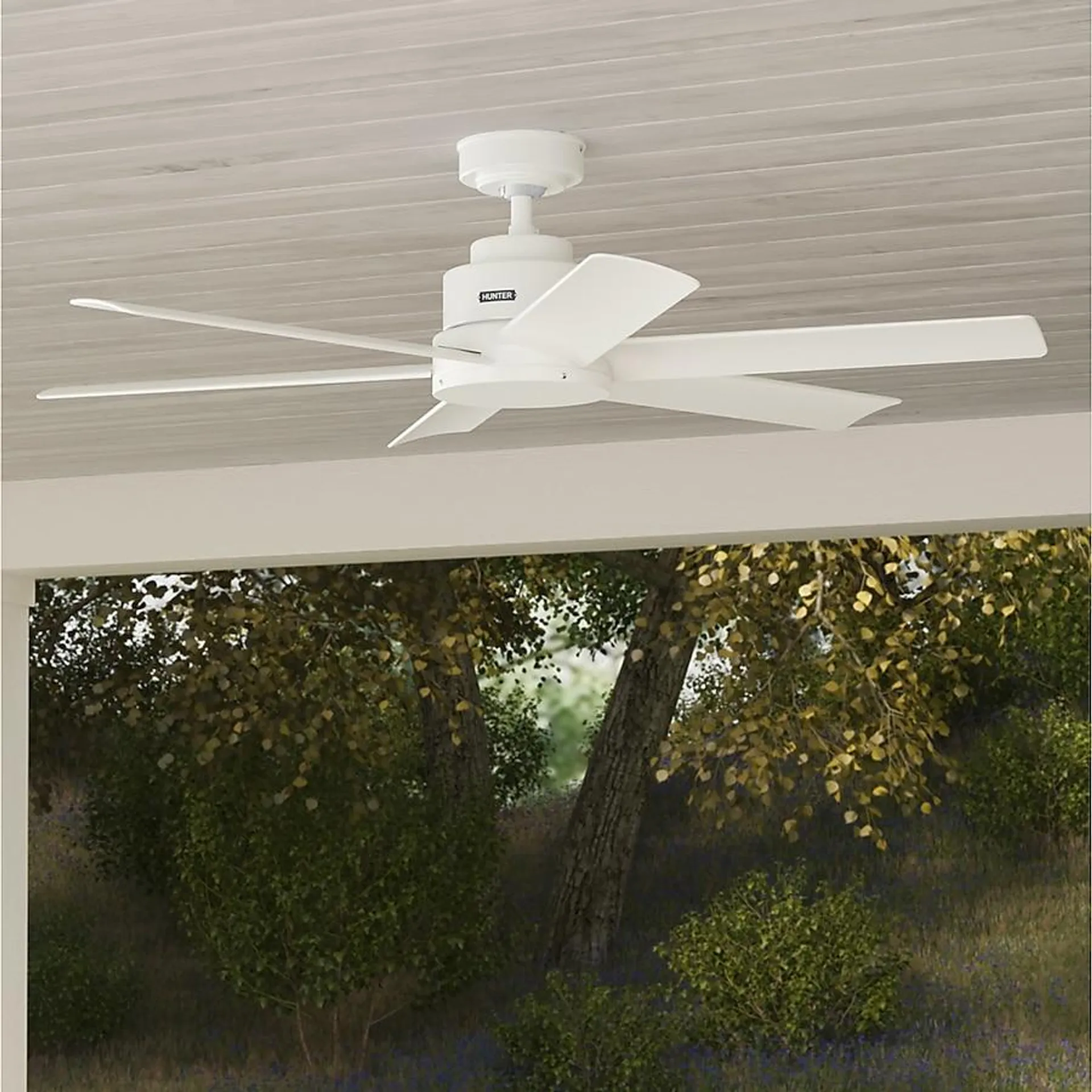 Hunter Kennicott SureSpeed 52-in Fresh White Indoor/Outdoor Ceiling Fan (6-Blade)