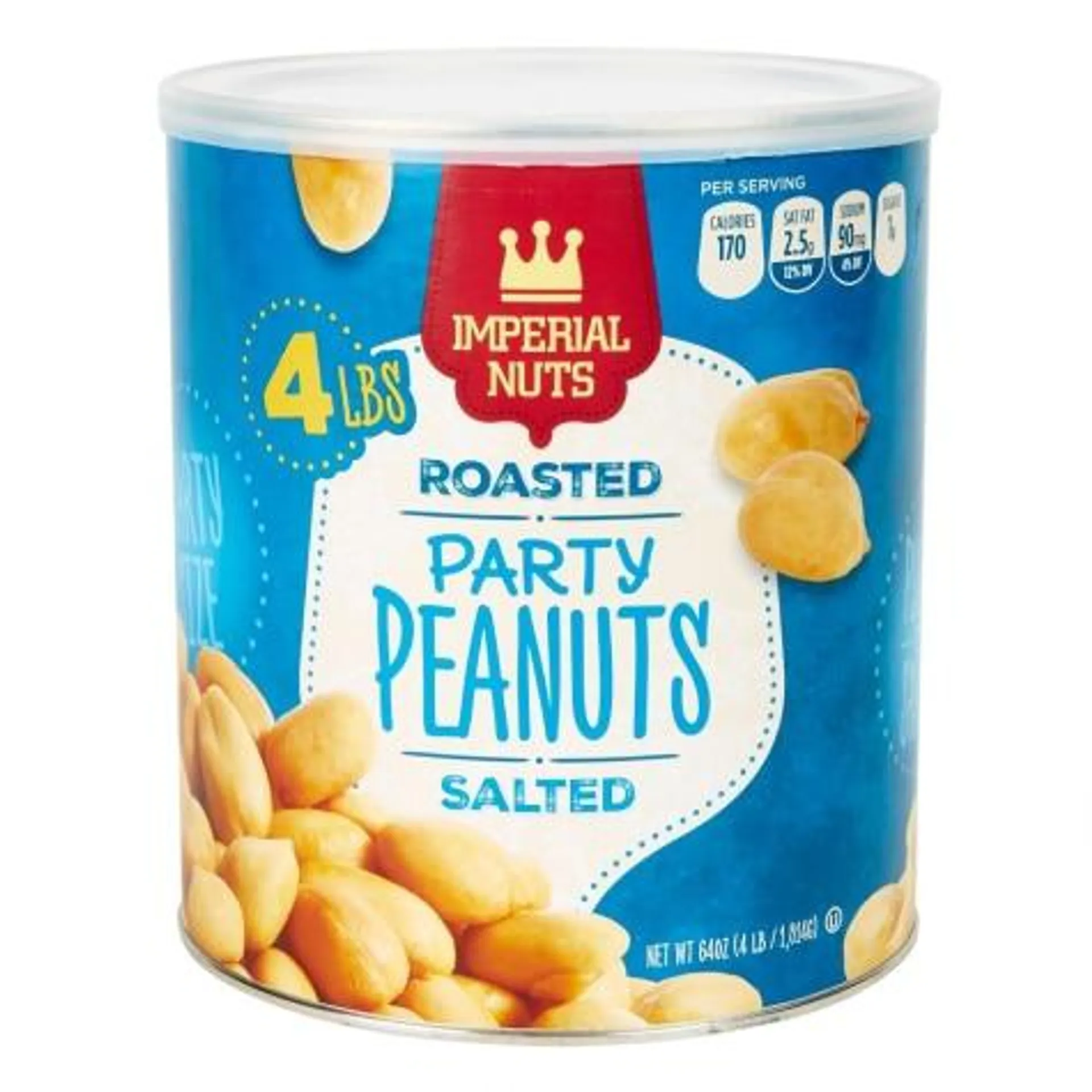 Imperial Nuts Roasted & Salted Party Peanuts, 64 oz