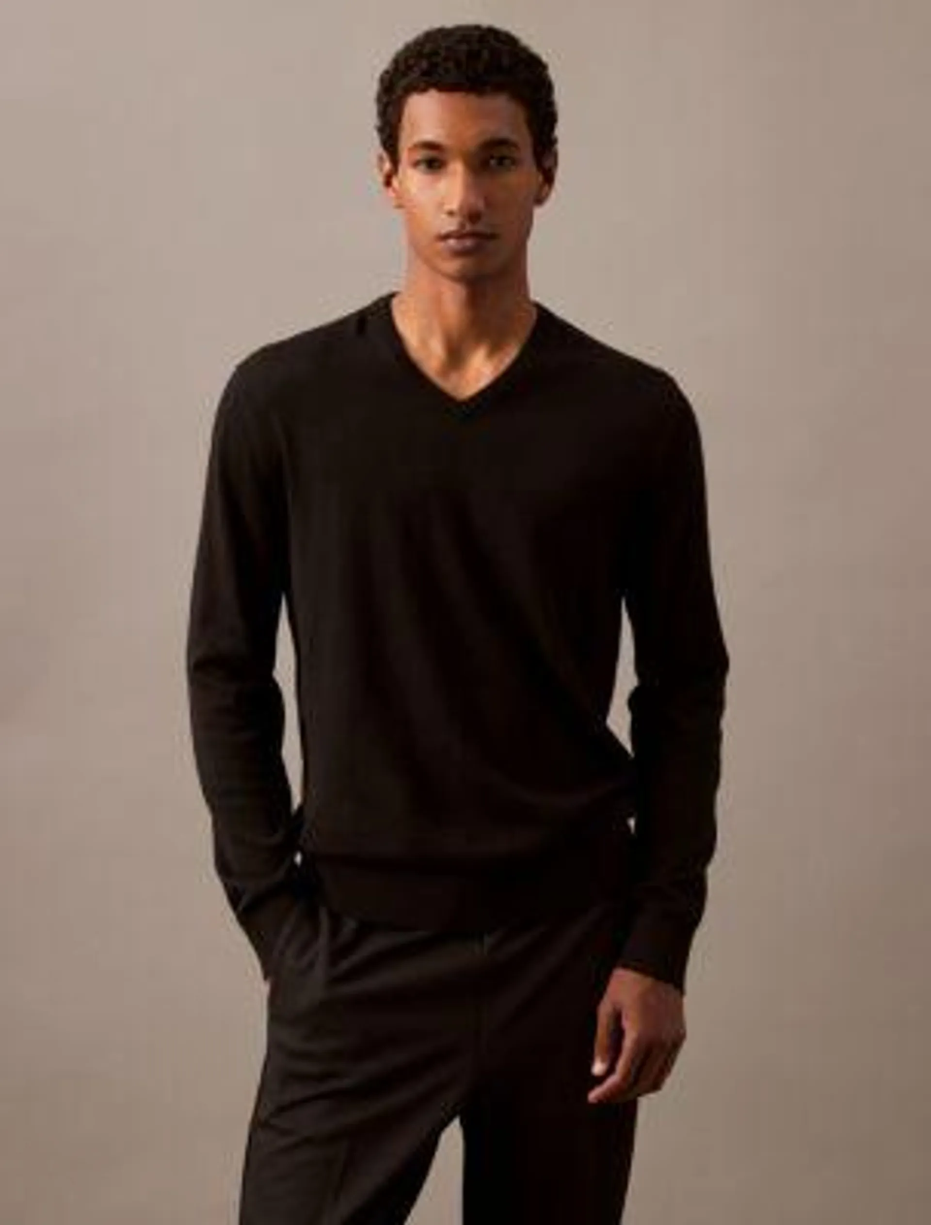 Extra Fine Merino Blend V-Neck Sweater