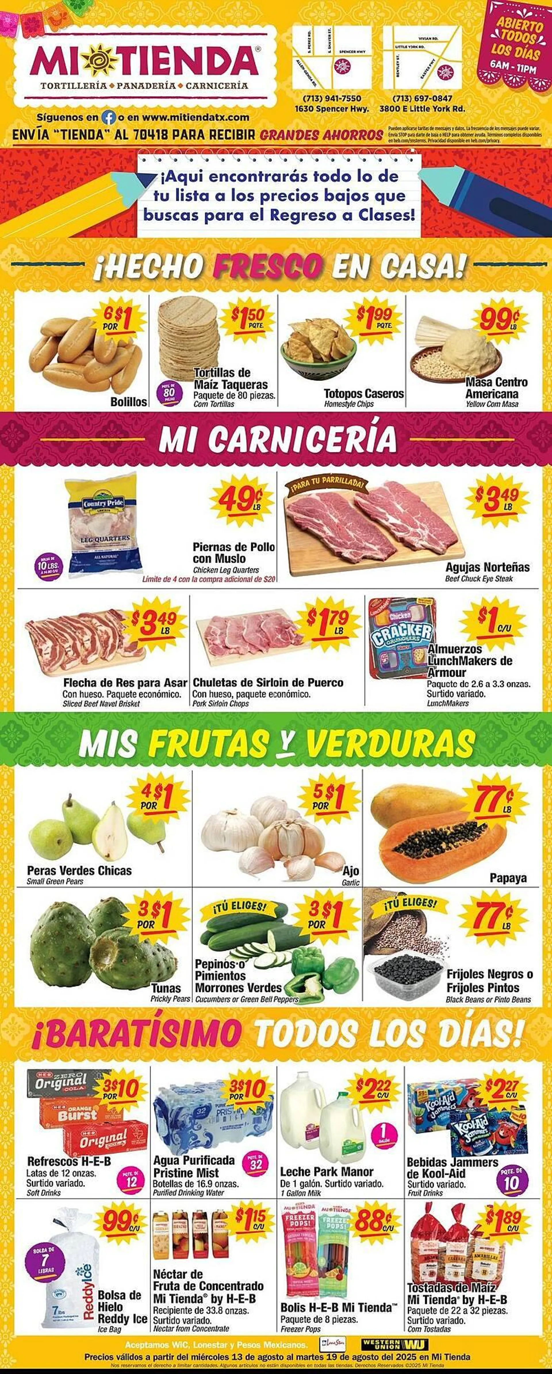 Weekly ad Mi Tienda Weekly Ad from August 13 to August 19 2025 - Page 1