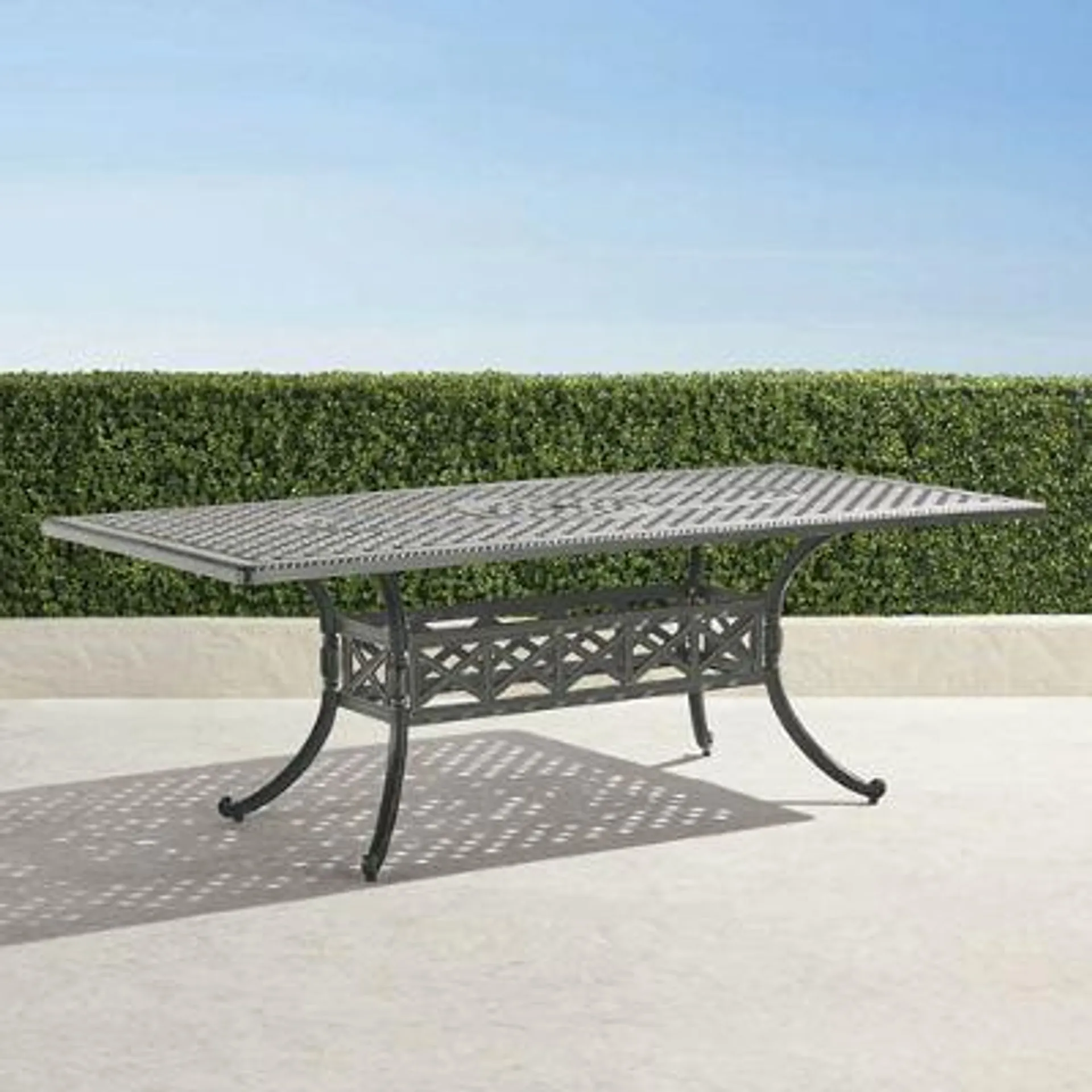 Carlisle Rectangular Cast-top Dining Table in Slate Aluminum