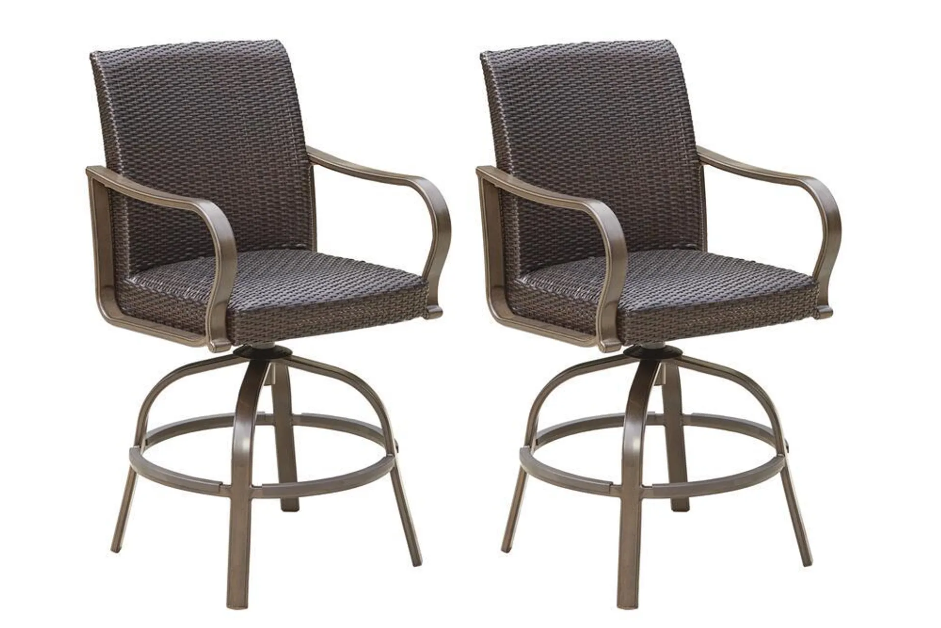 Backyard Creations® Franklin Park Brown High Dining Swivel Patio Chair Set - 2 Pack