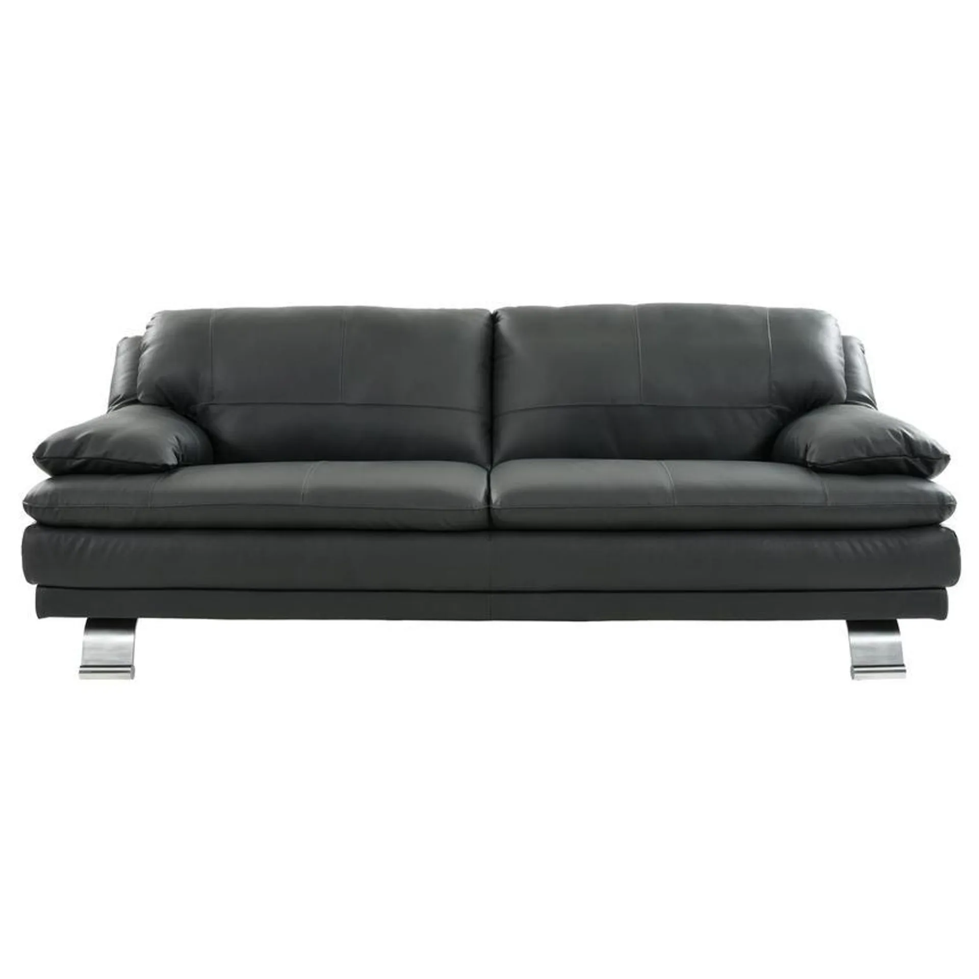 Rio Dark Gray Leather Sofa