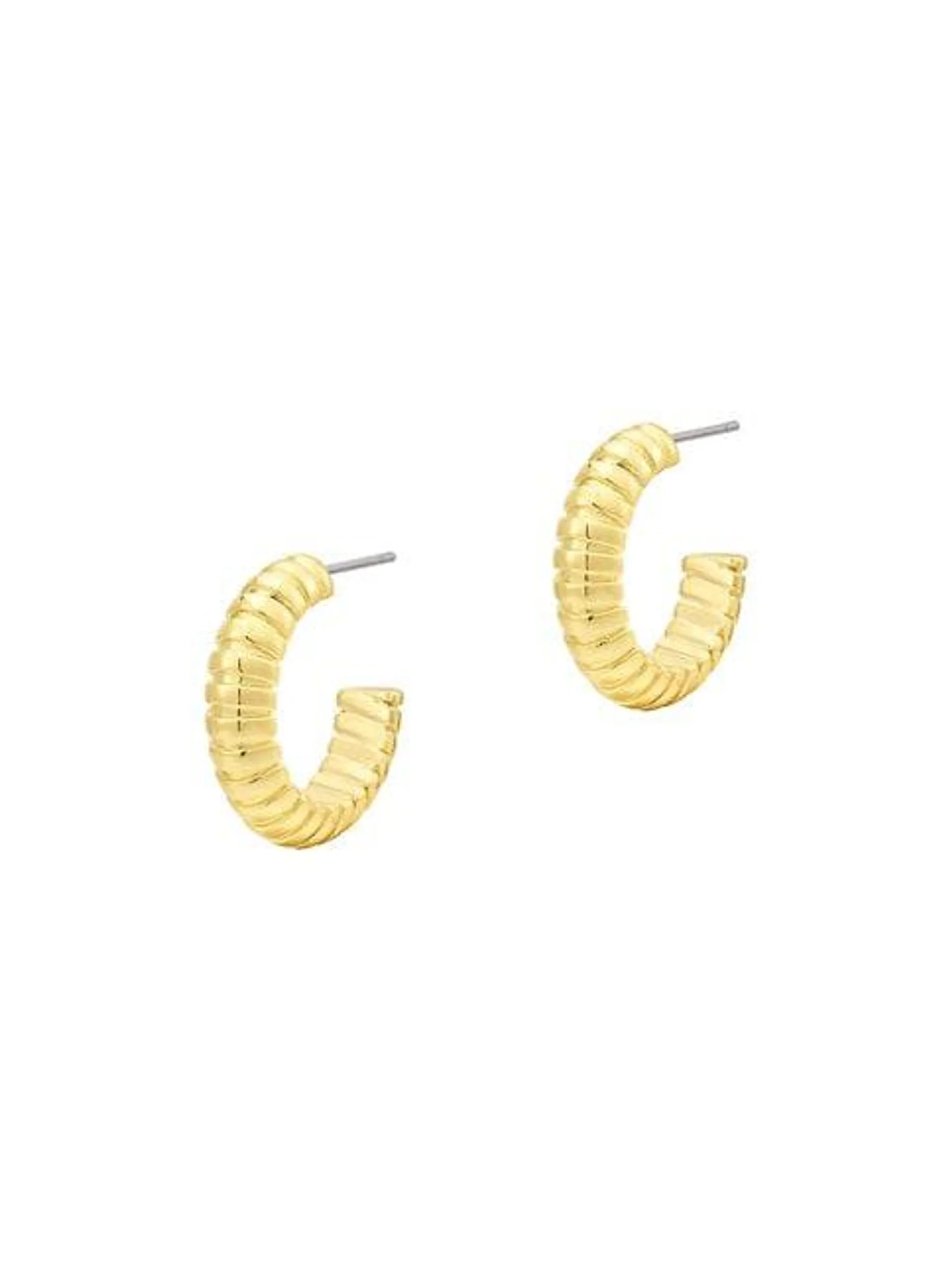 Goldtone Snake-Chain Hoop Earrings