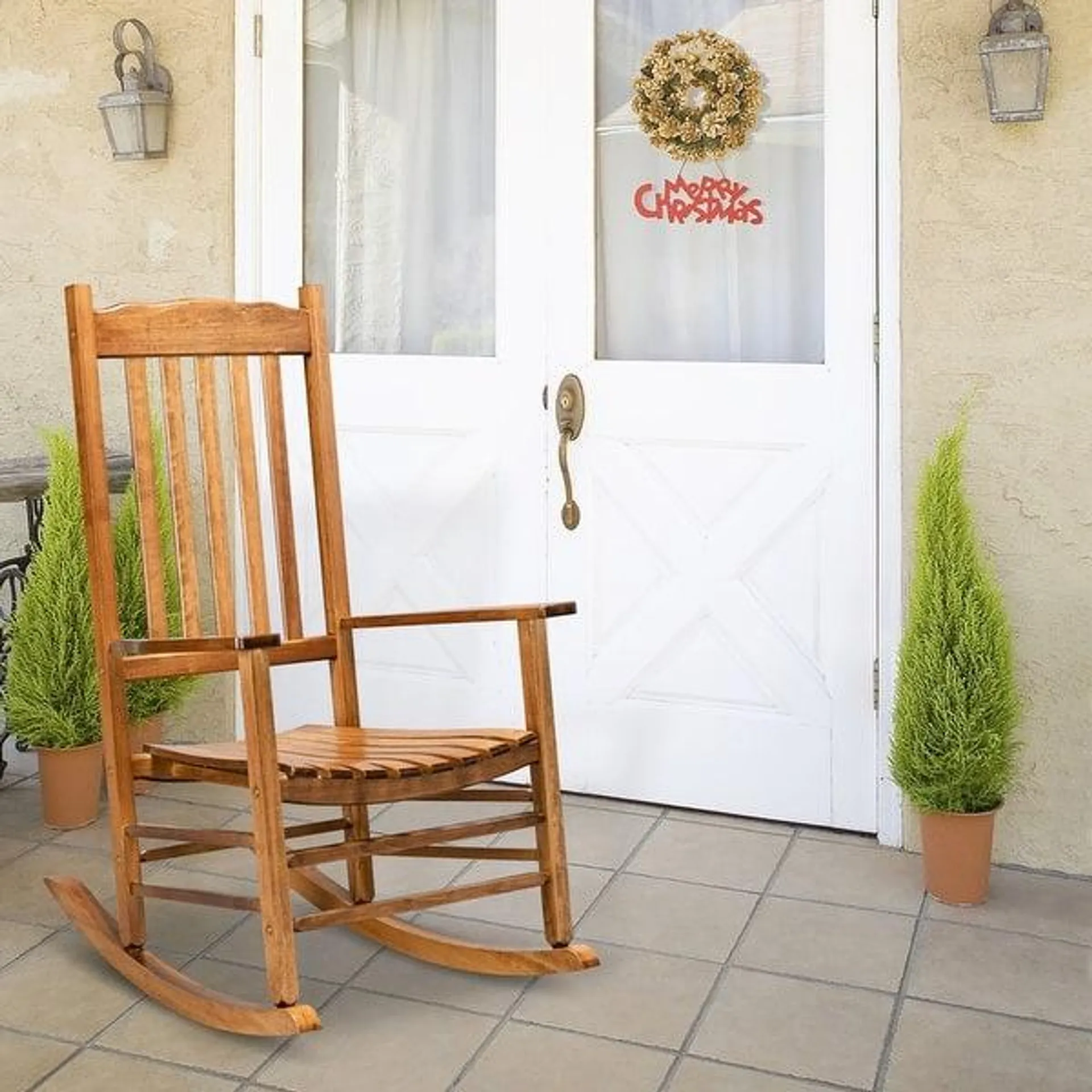 Patio Porch Solid Wood Rocker Chair