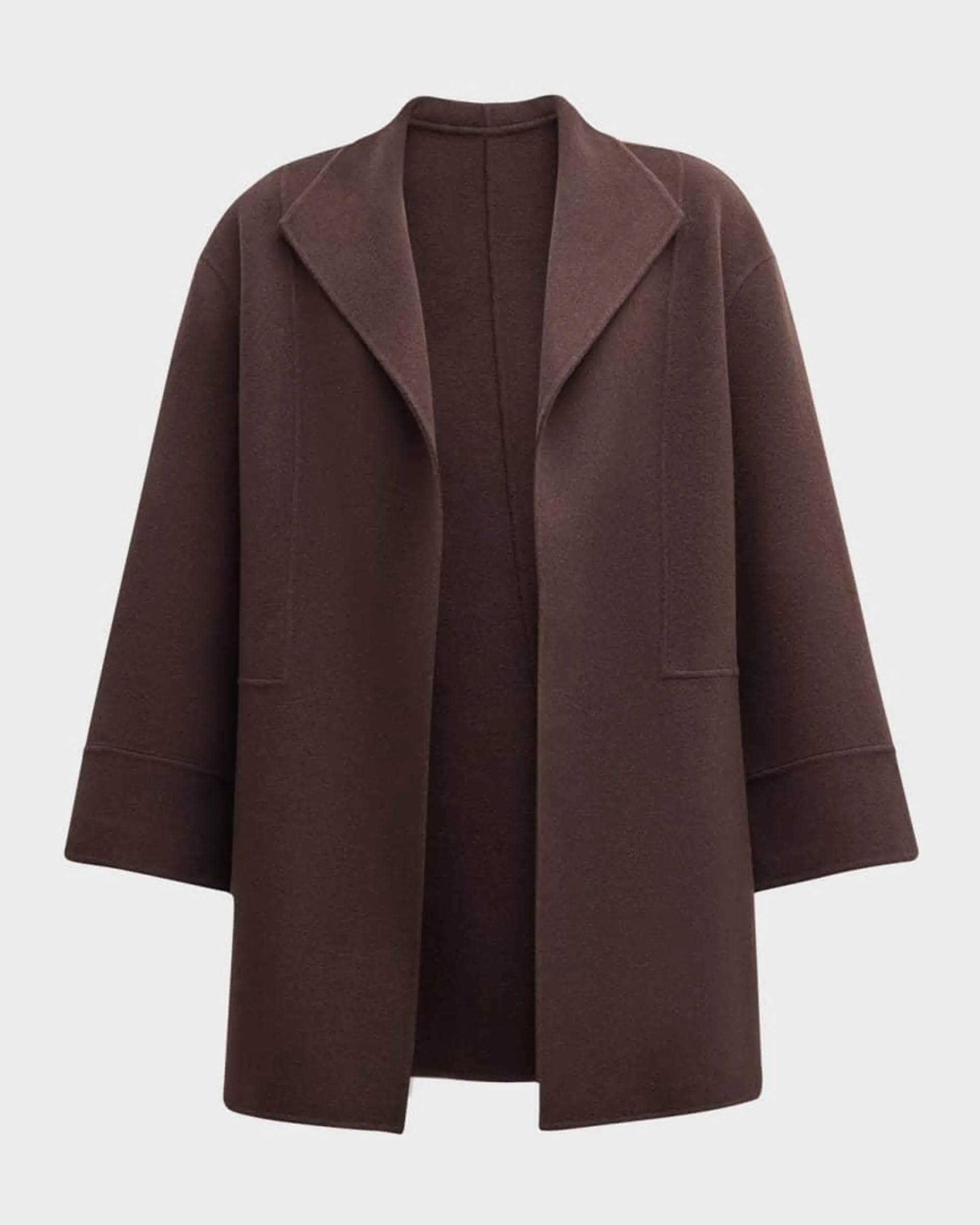 Open-Front Cashmere Car Coat