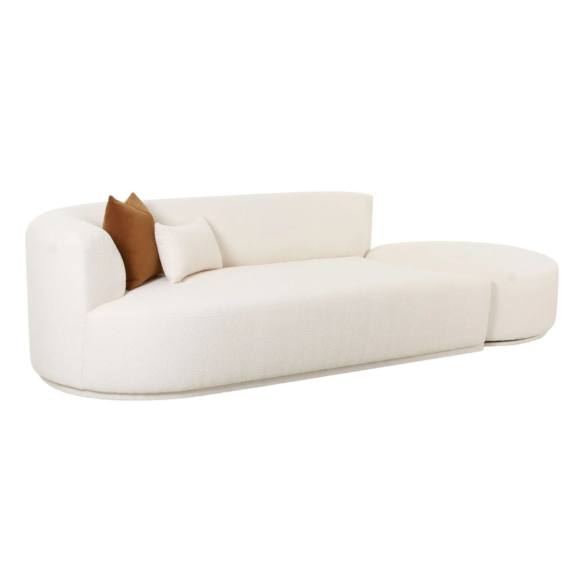 Fickle Cream Boucle 2-Piece Chaise Modular Sofa