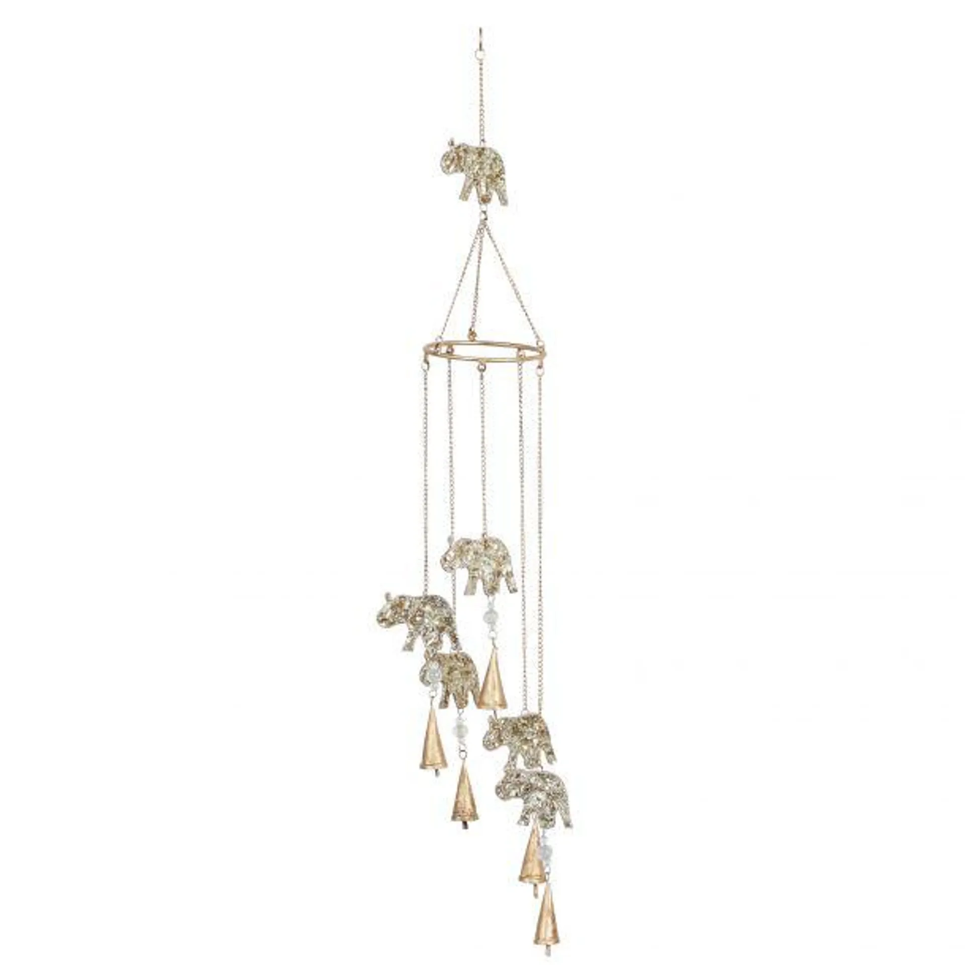 Gold Metal Eclectic Windchime, 39" x 5" x 5"