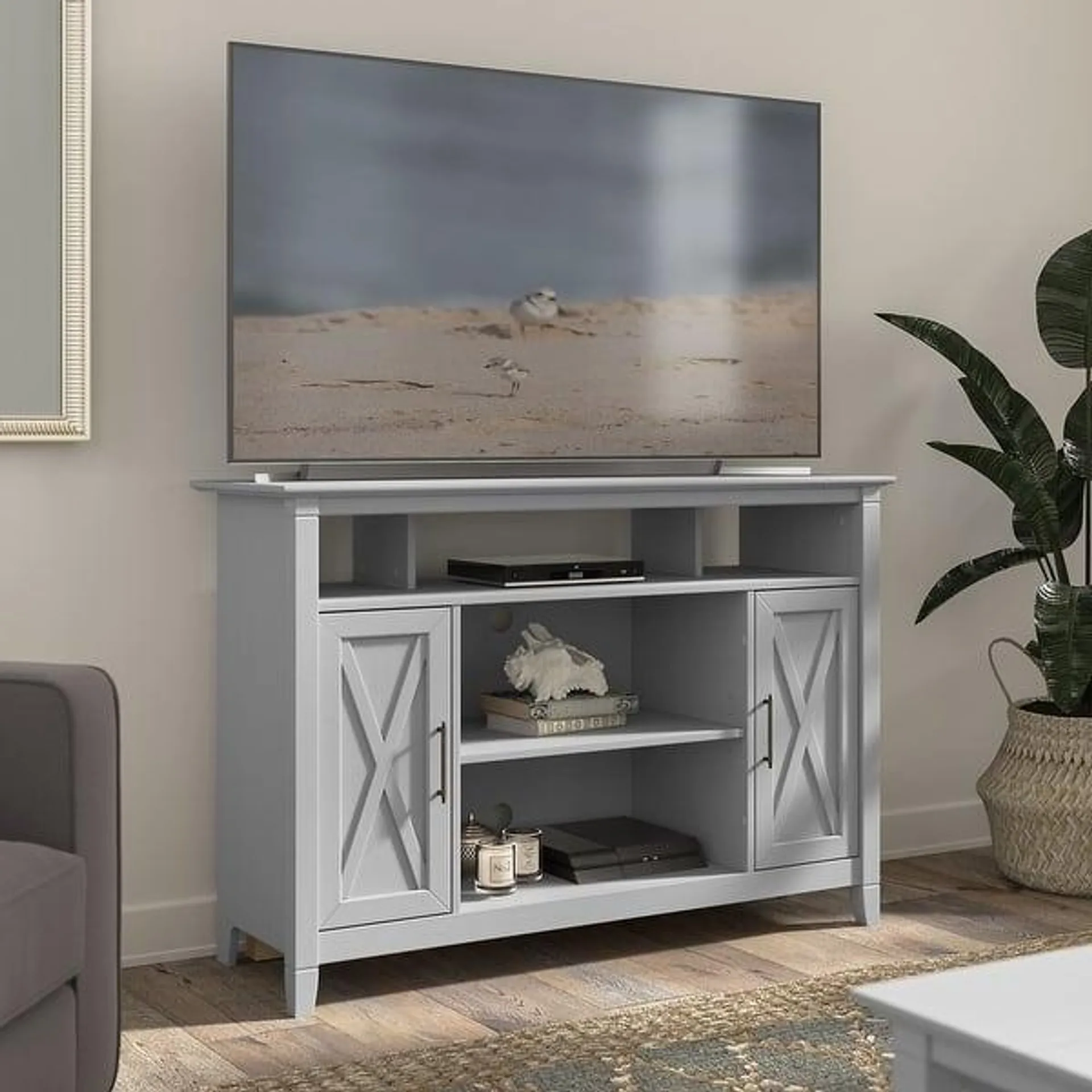 Key West Tall TV Stand for 55 Inch TV by Bush Furniture - Cape Cod Gray