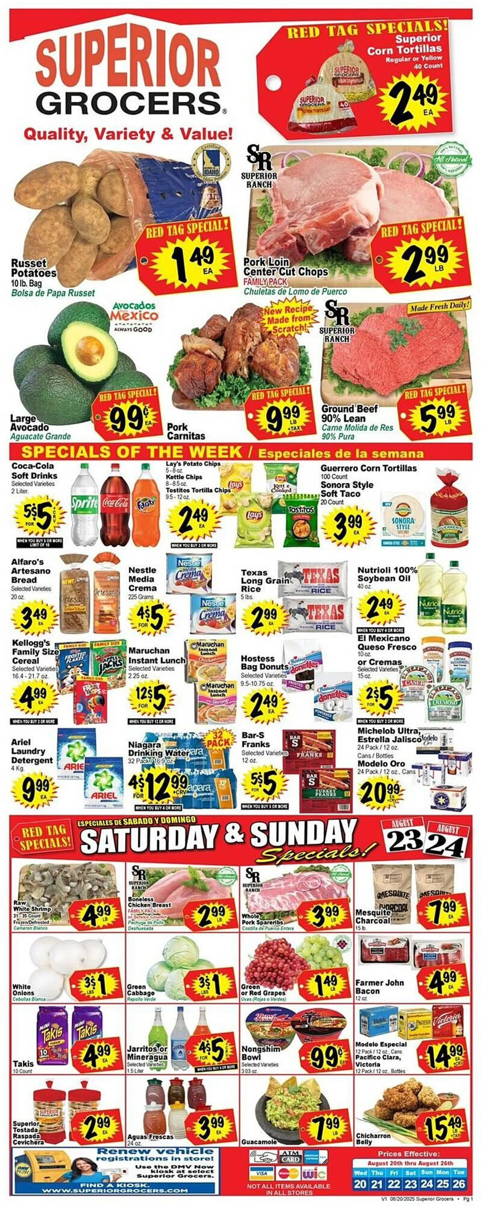 Weekly ad Superior Grocers Weekly Ad from August 20 to August 26 2025 - Page 1