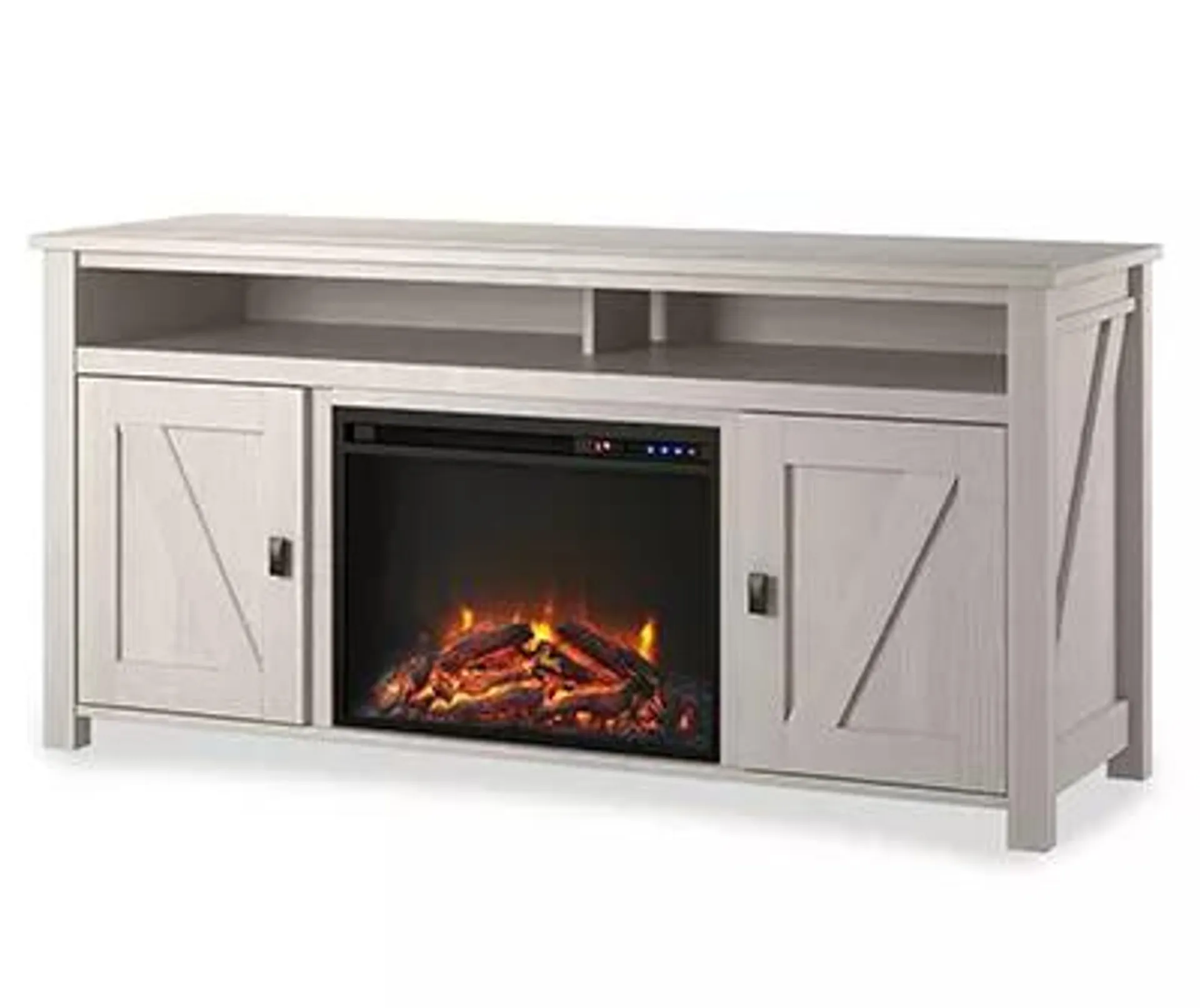 59" Century Lane Ivory Oak Electric Fireplace Console