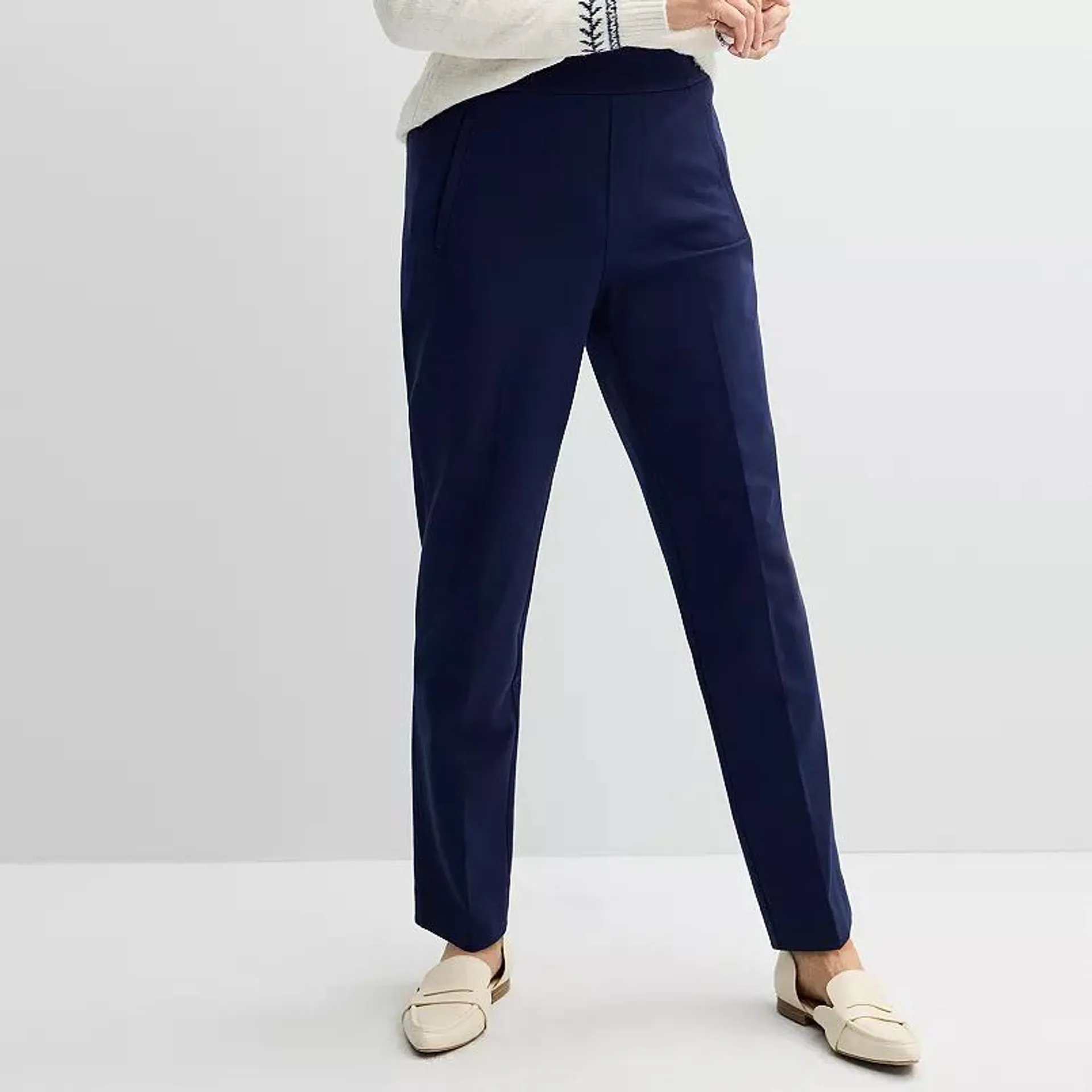 Petite Croft & Barrow® Ponte Classic Straight-Leg Pants