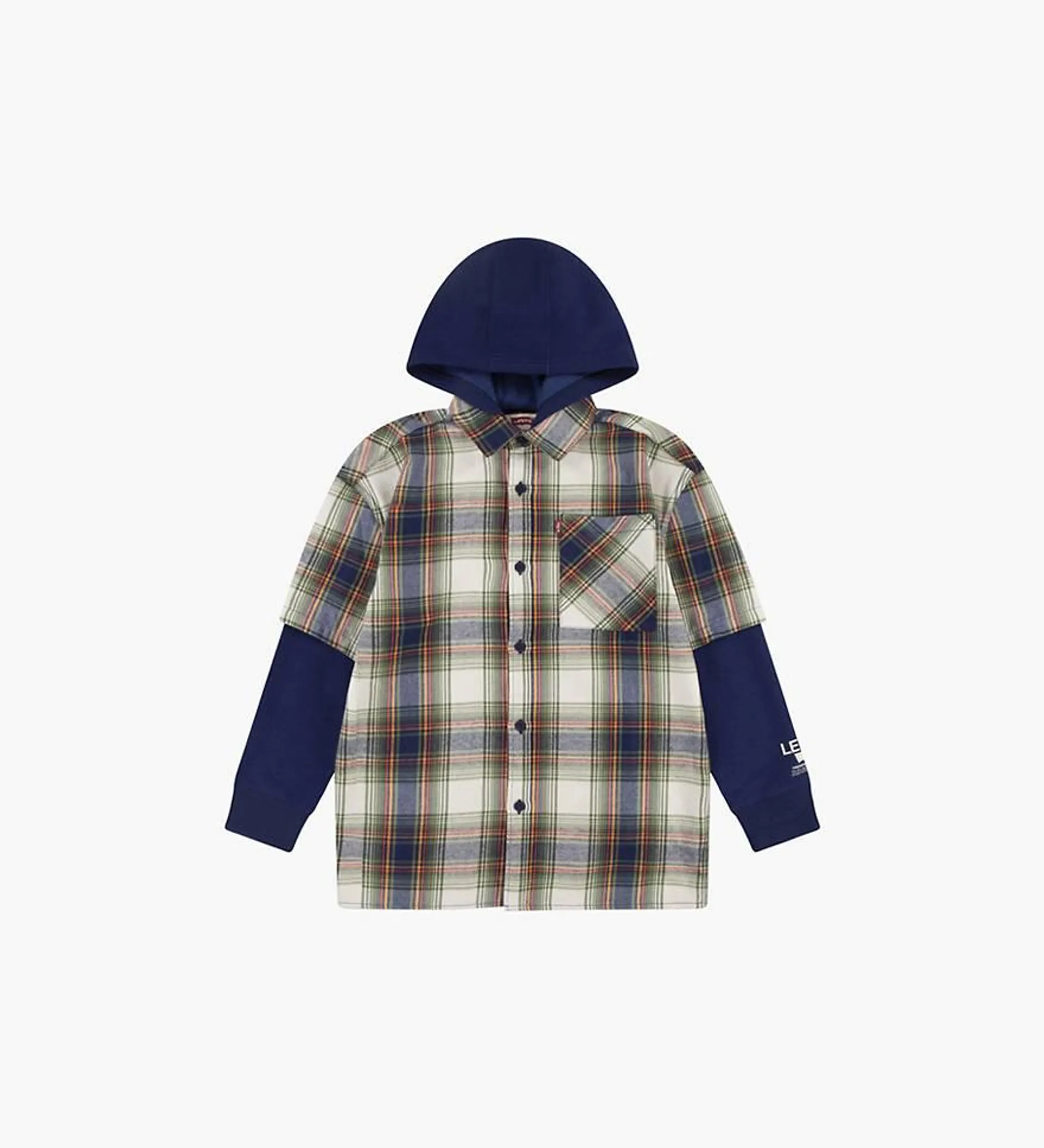 Hooded Woven Shirt Big Boys 8-20