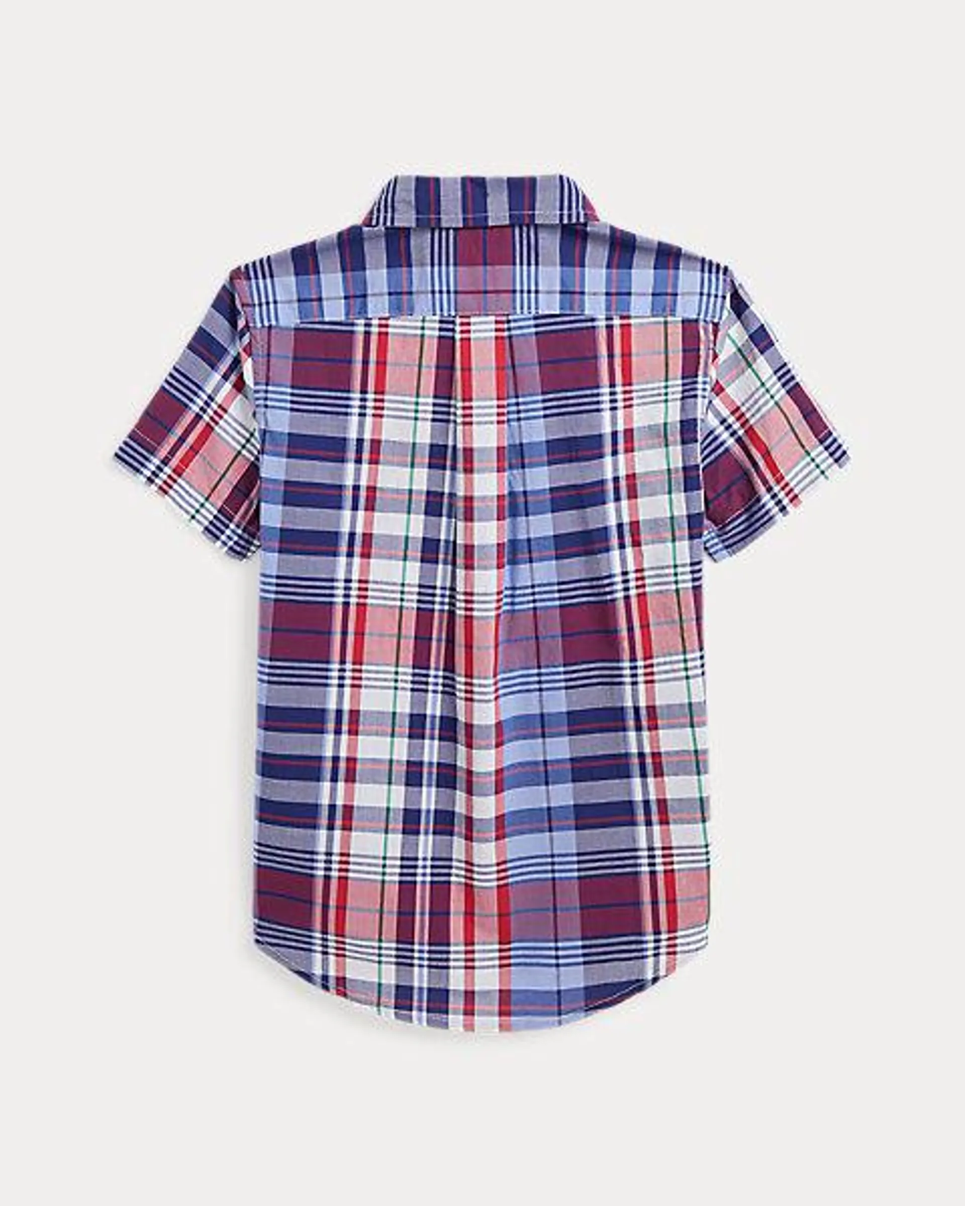 Plaid Cotton Poplin Short-Sleeve Shirt