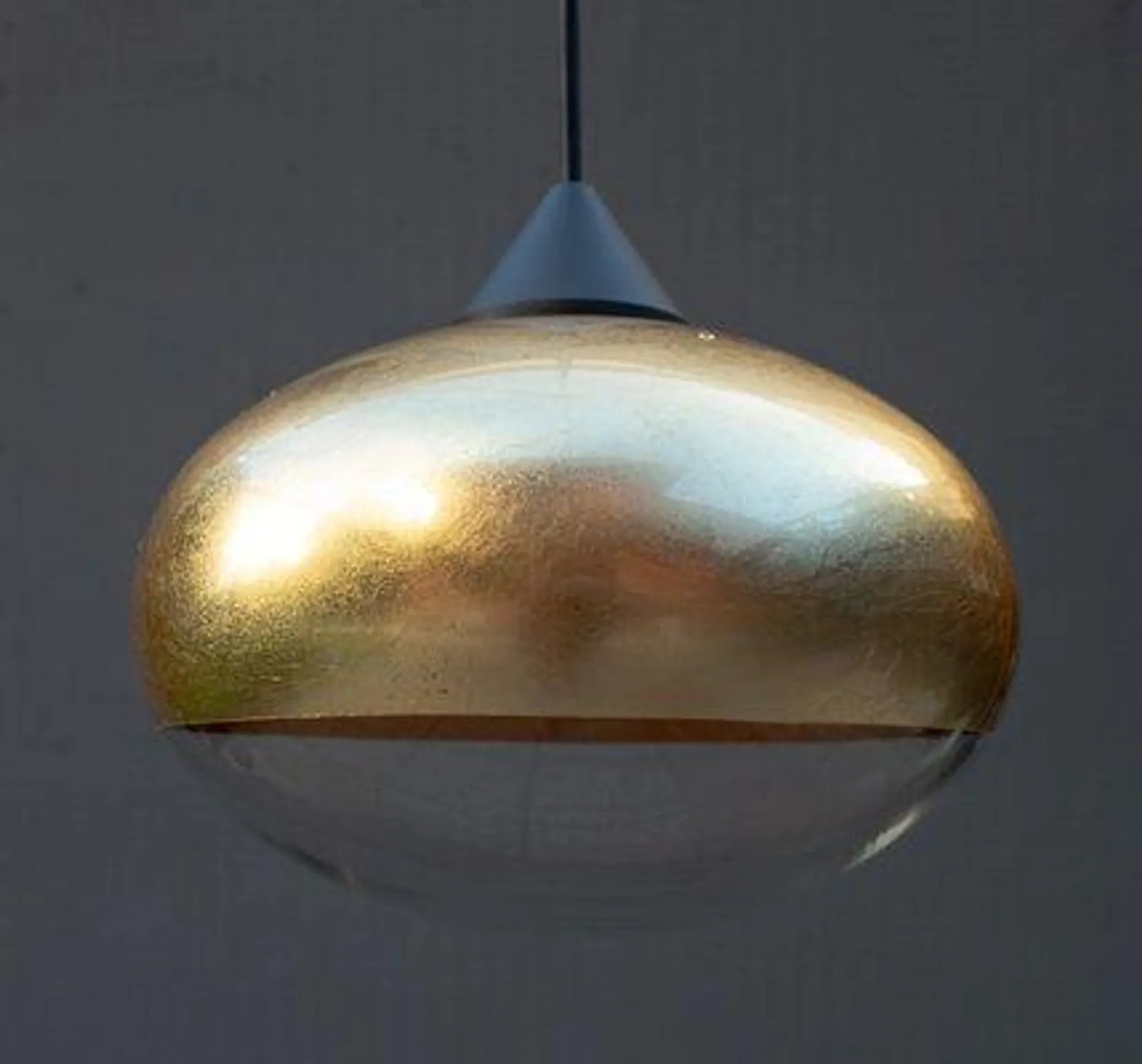 Italian Modern Pendant in Gold & Glass, 2004