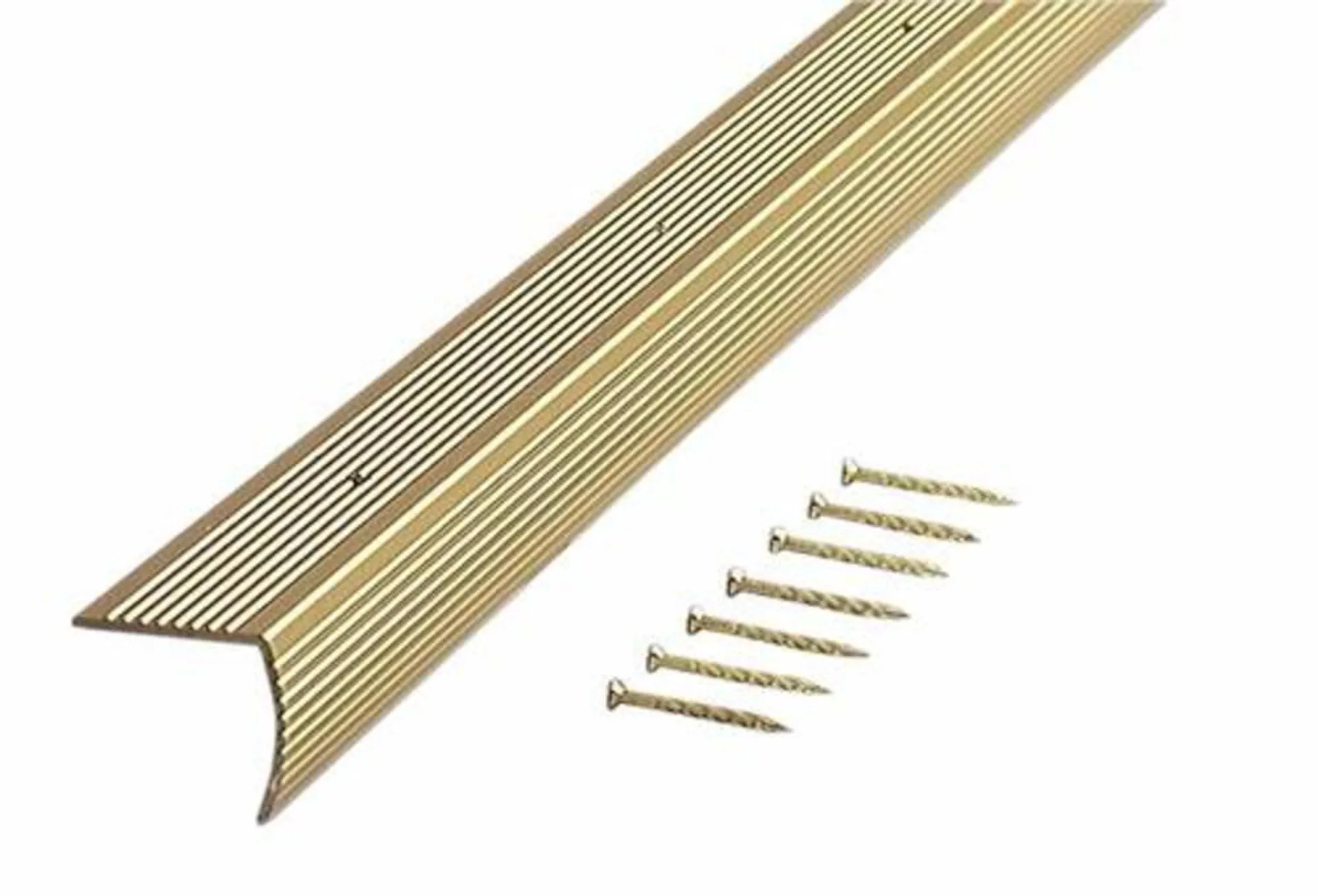 M-D Building Products® Satin Brass 1-1/8" x 1-1/8" x 72" Fluted Stair Edging