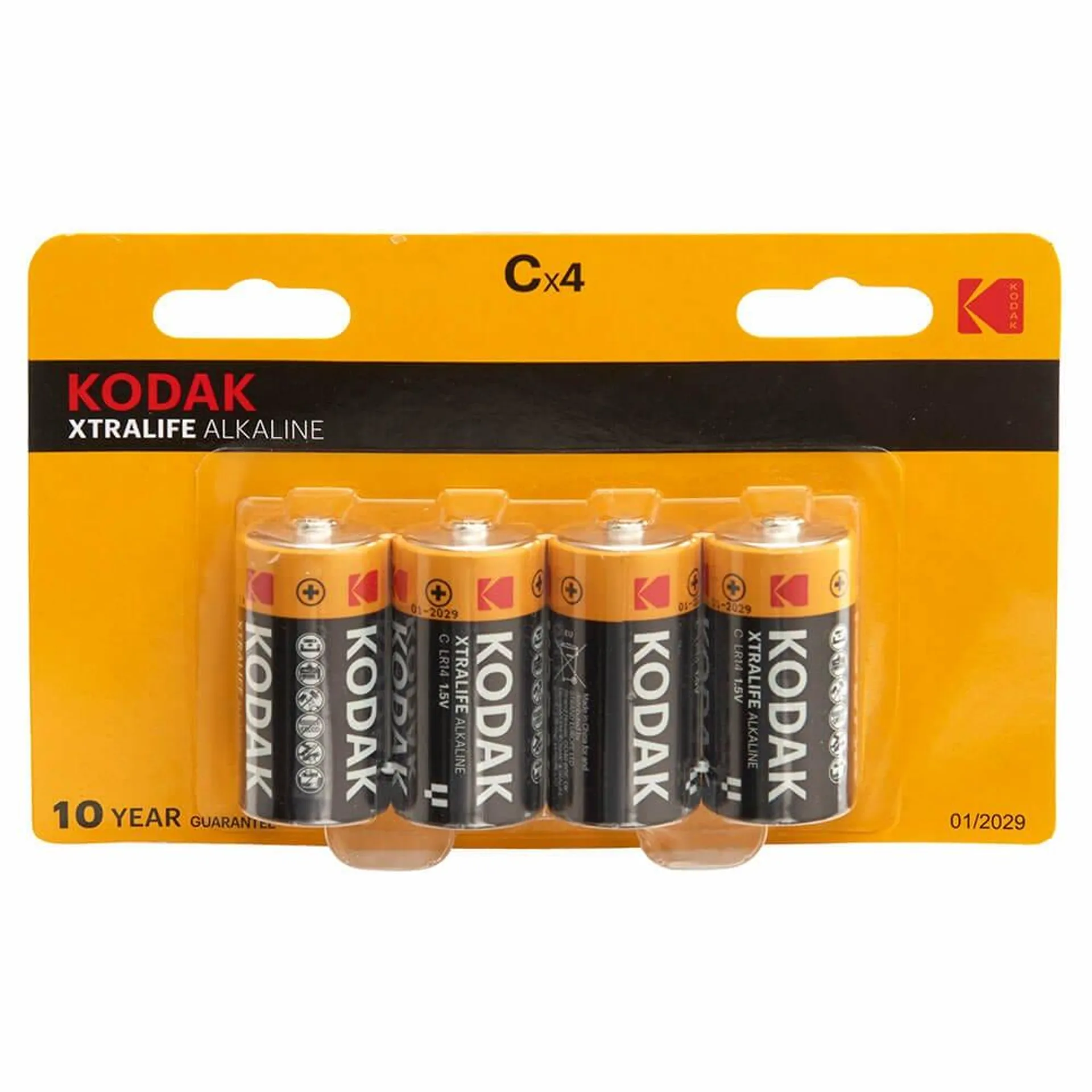 Kodak Xtralife Alkaline C Batteries, 4 Count