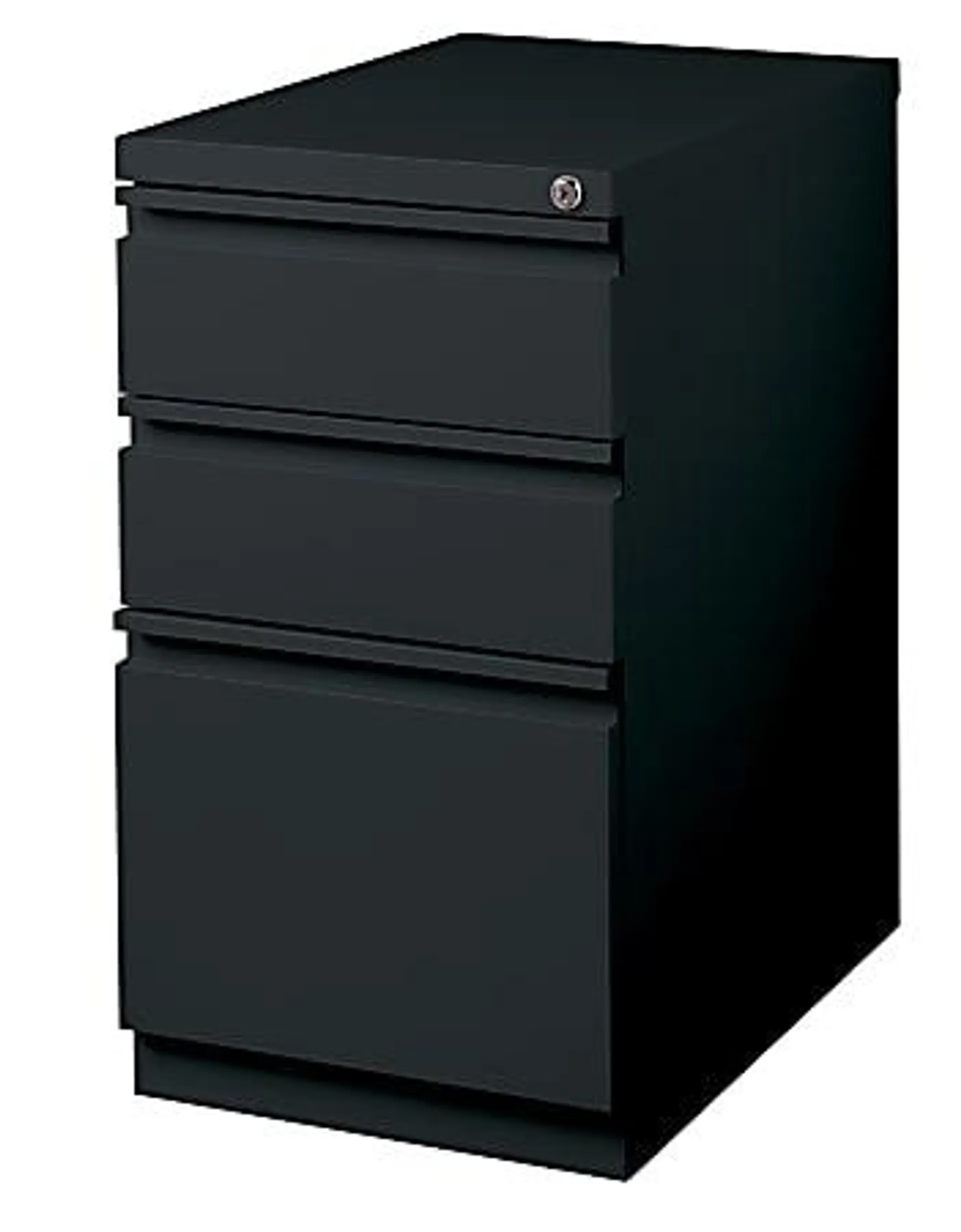 WorkPro 23"D Vertical 3-Drawer Letter-Size Mobile Pedestal File Cabinet, Metal, Black