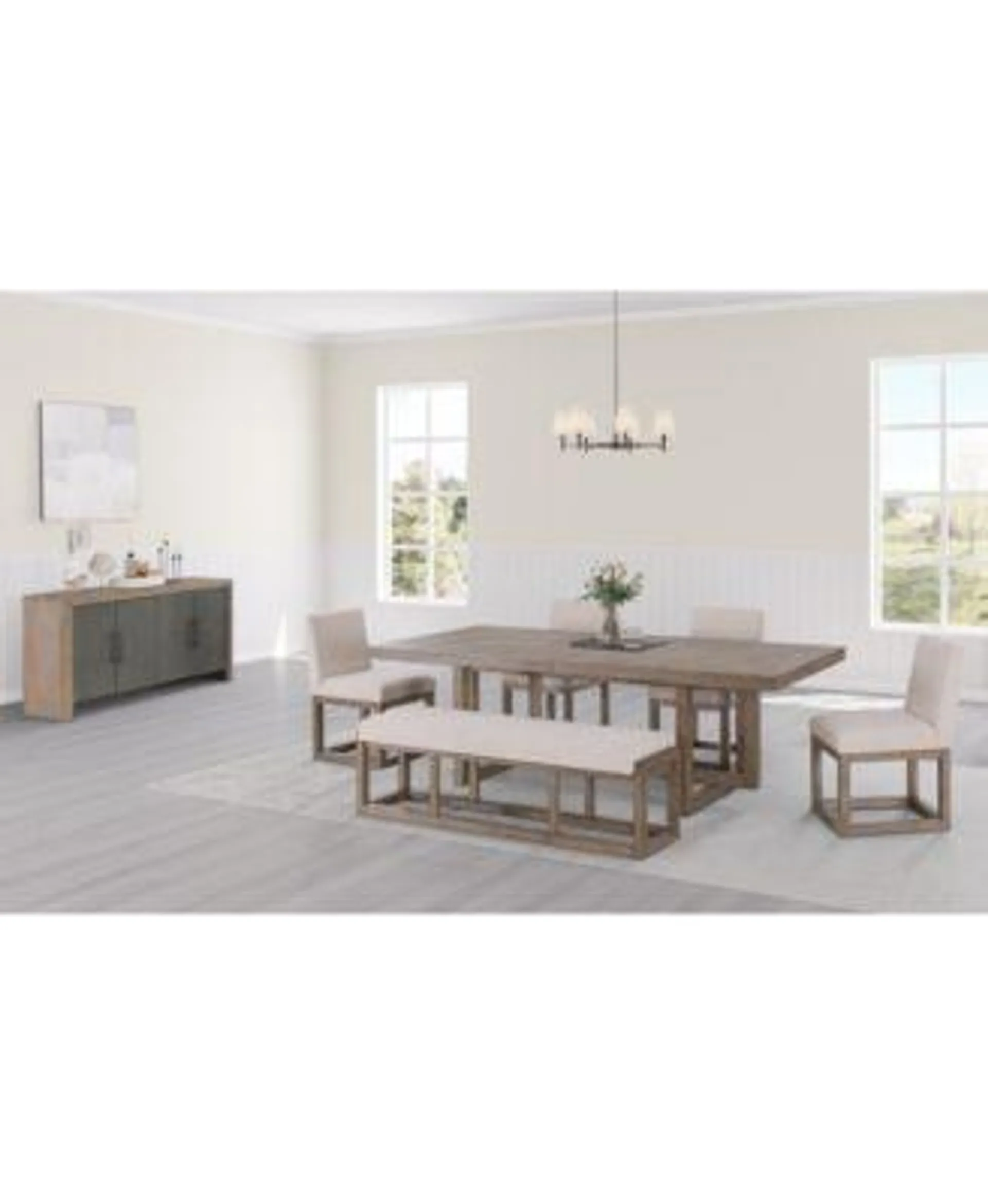 Portmore 6 Pc Rectangular Set (Table, 4 Side Chairs & Bench), Created for Macy's