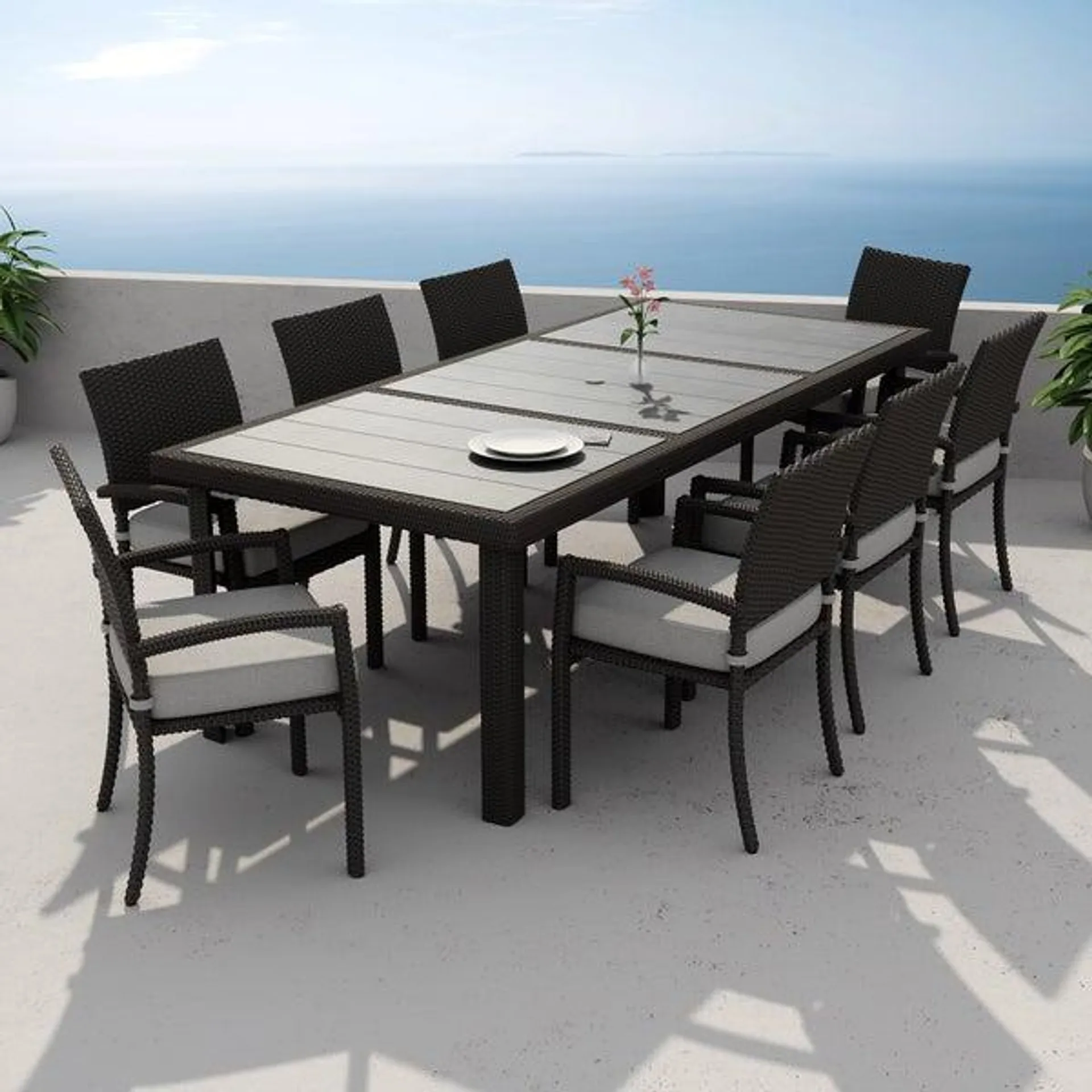 Portofino Repose 9-piece Outdoor Dining Set