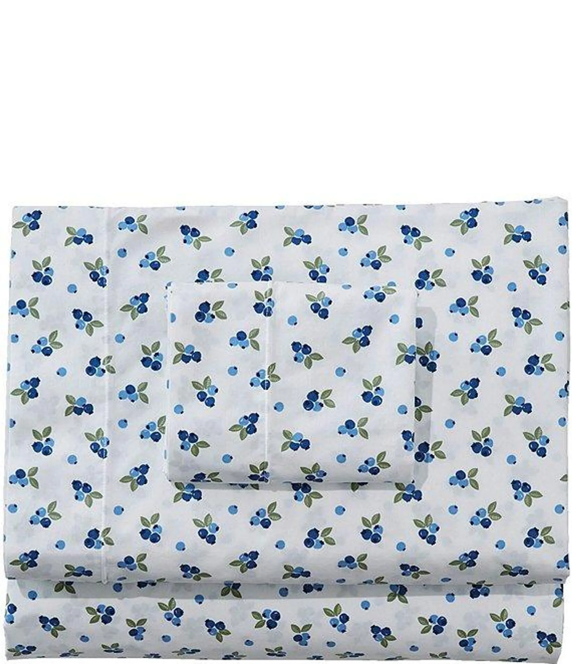 Blueberry Printed Cotton Percale Sheet Set