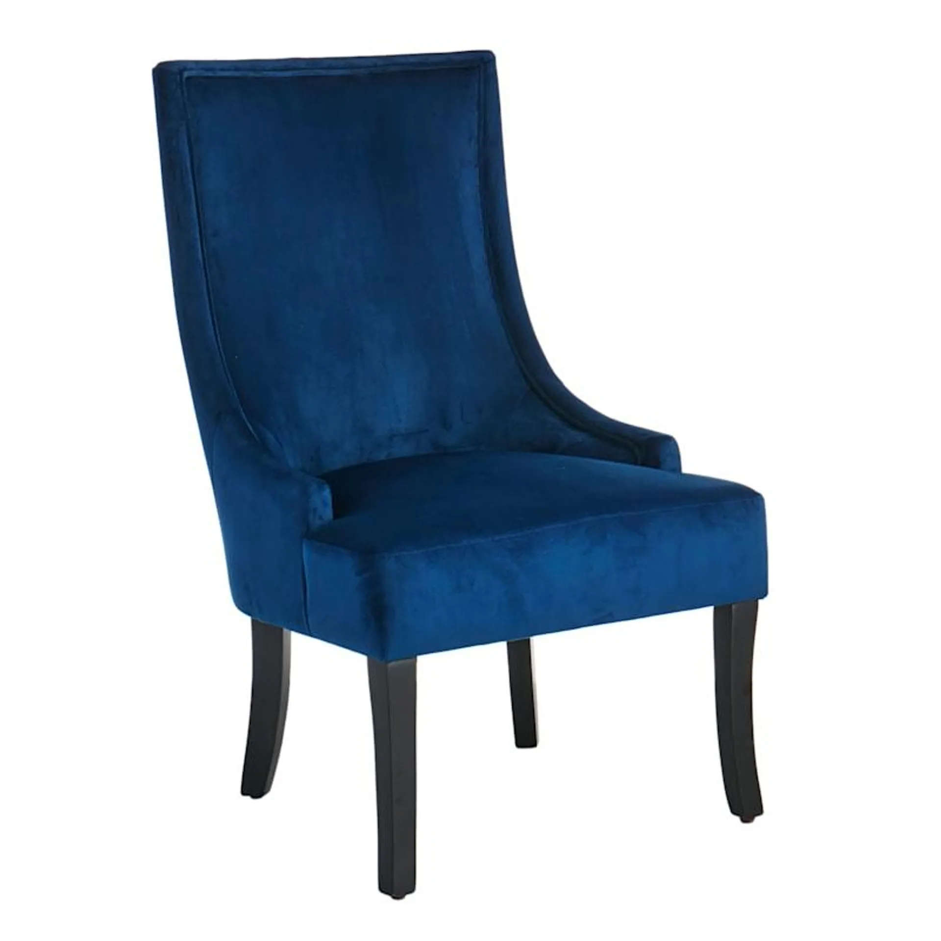 Cassia Velvet Accent Chair, Navy Blue