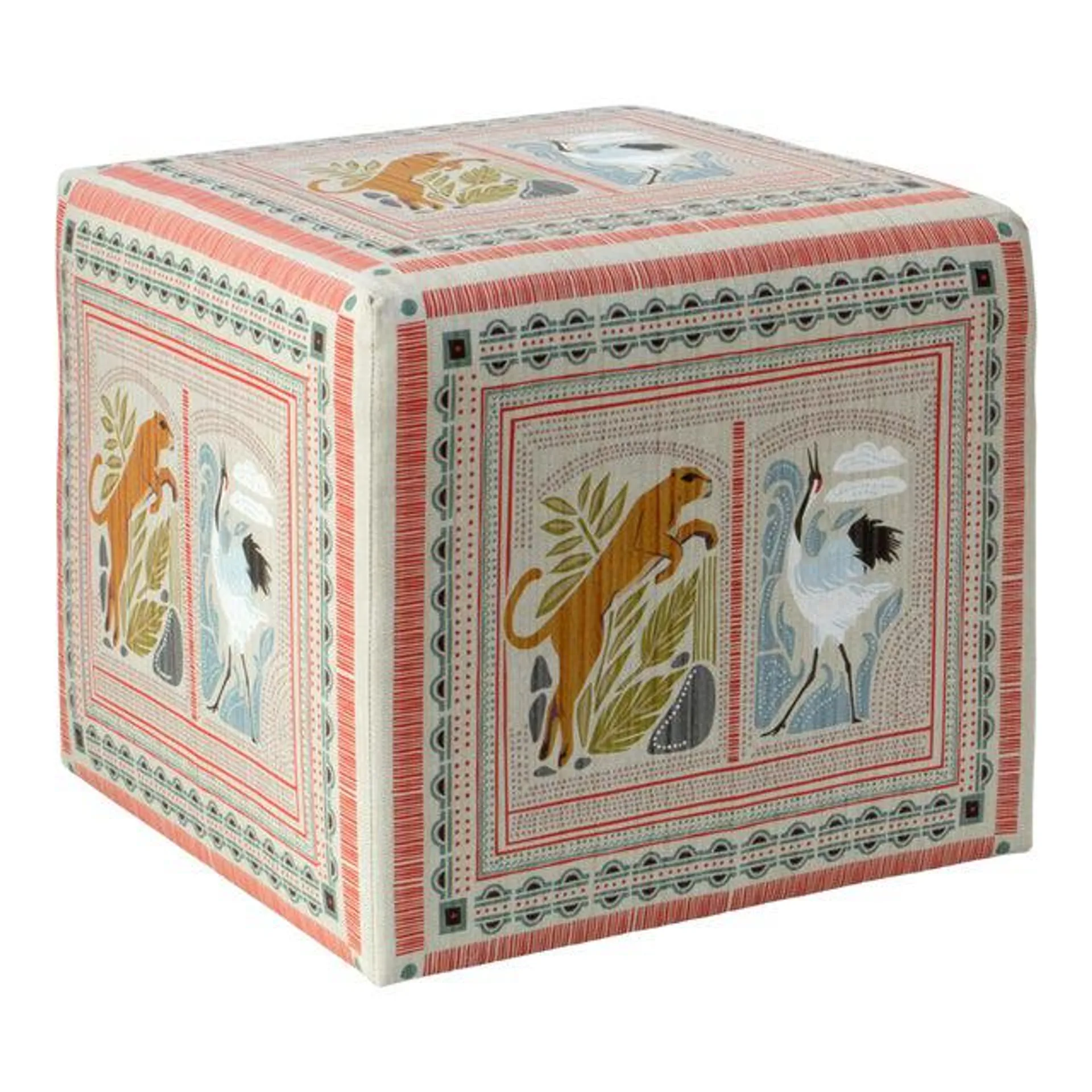 Cube Ottoman in Fauna Multi