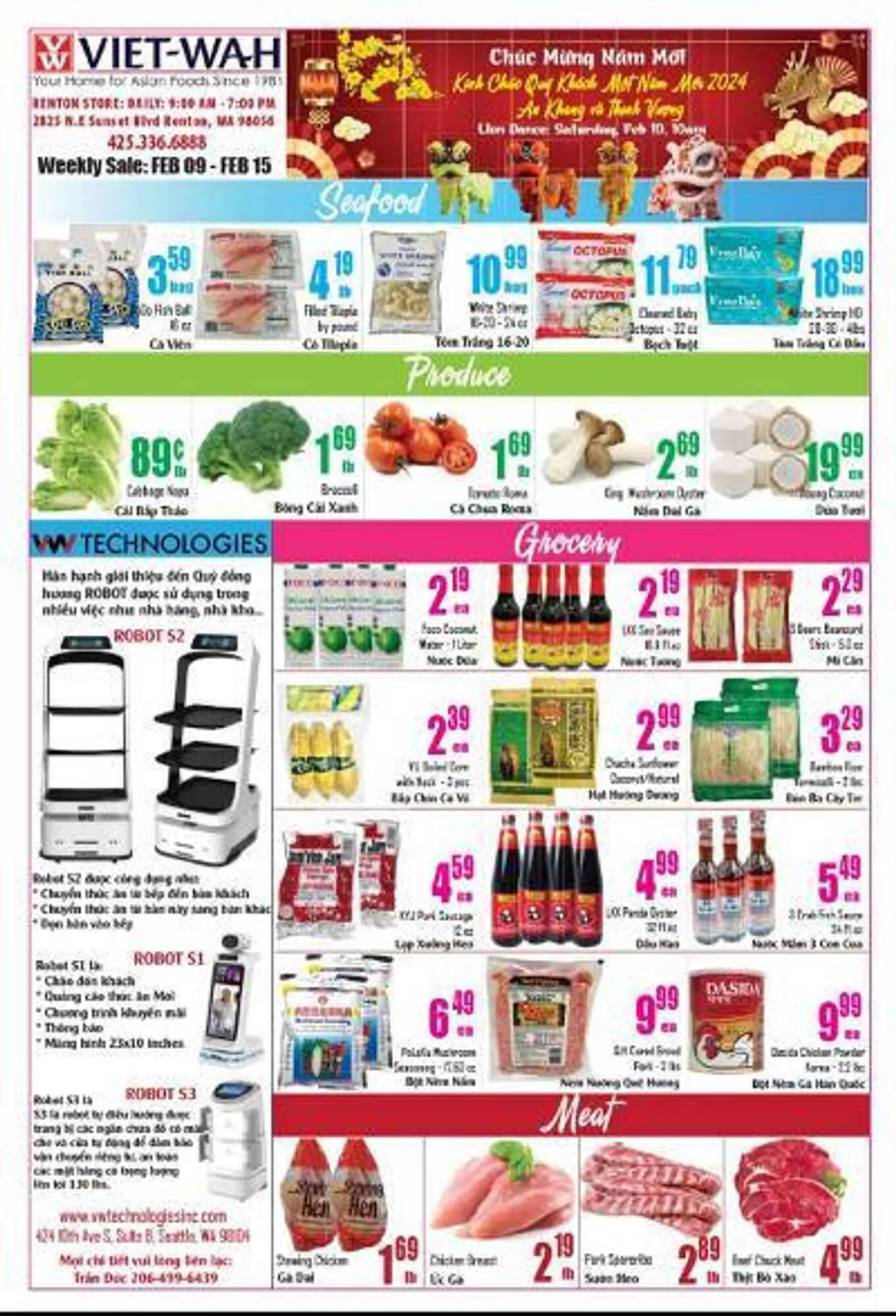 Weekly ad Viet Wah Supermarket Weekly Ad from February 9 to February 15 2024 - Page 